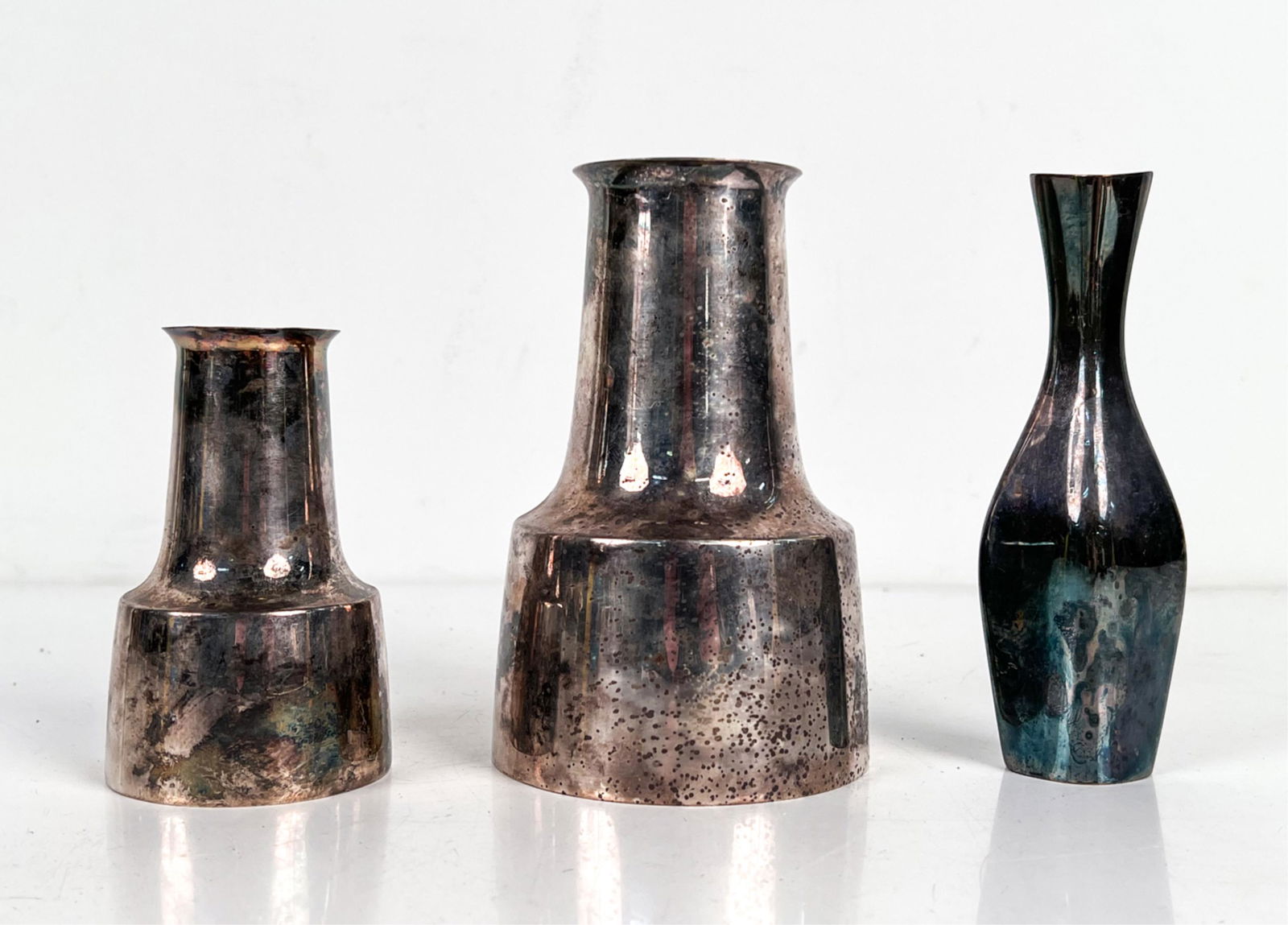 (3) COHR DANISH MODERNIST SILVERPLATE VASES (1 of 11)
