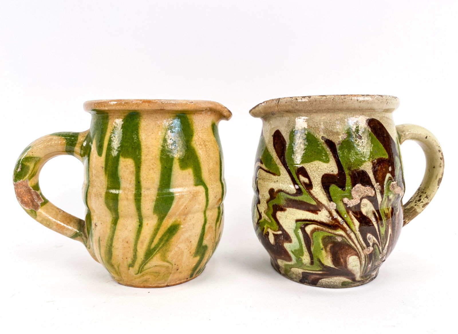 (2) LATE 18TH C. ALSACE POTTERY PITCHERS (1 of 16)
