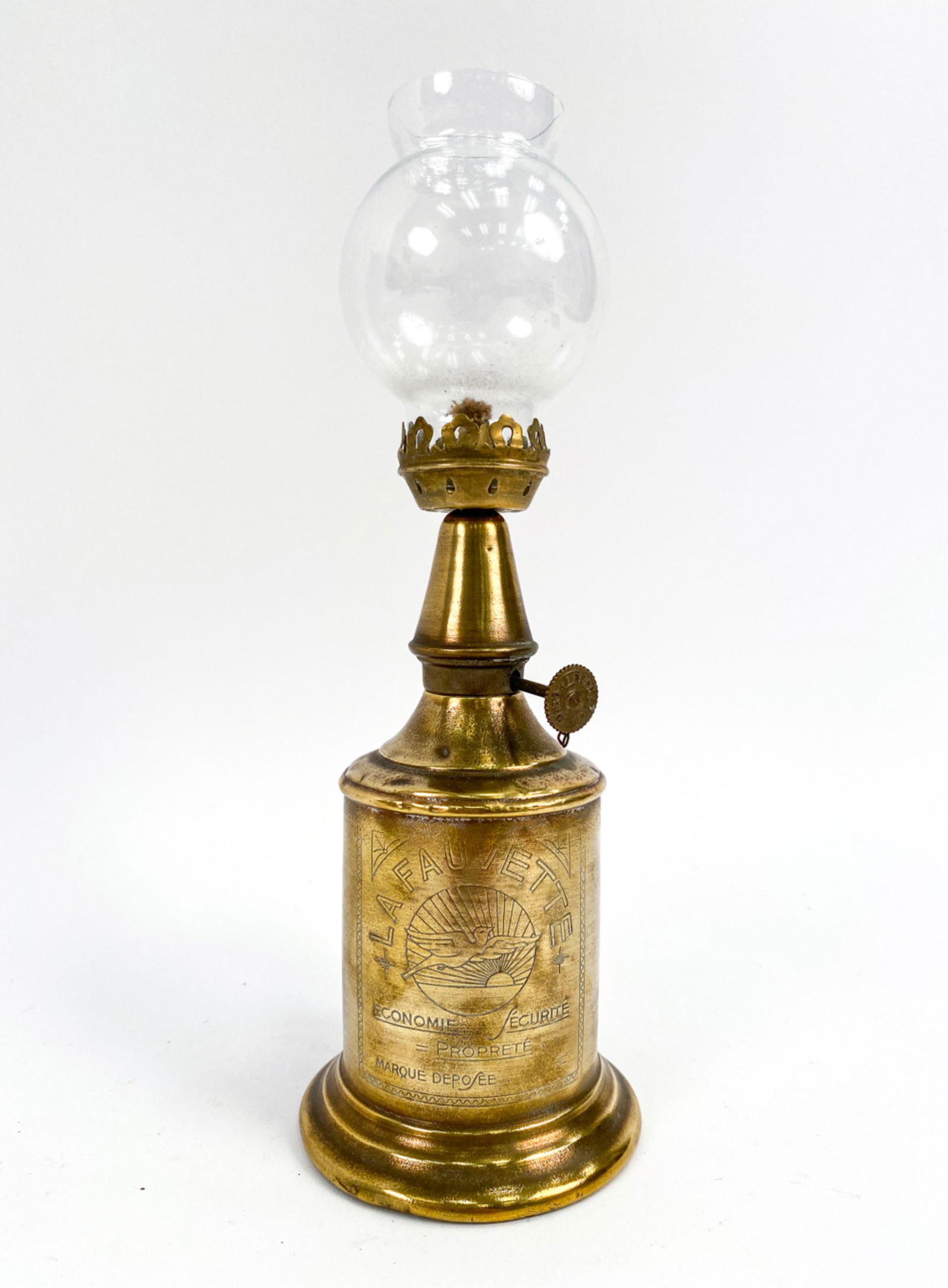 FRENCH ANTIQUE PETITE FAUVETTE OIL LAMP (1 of 12)