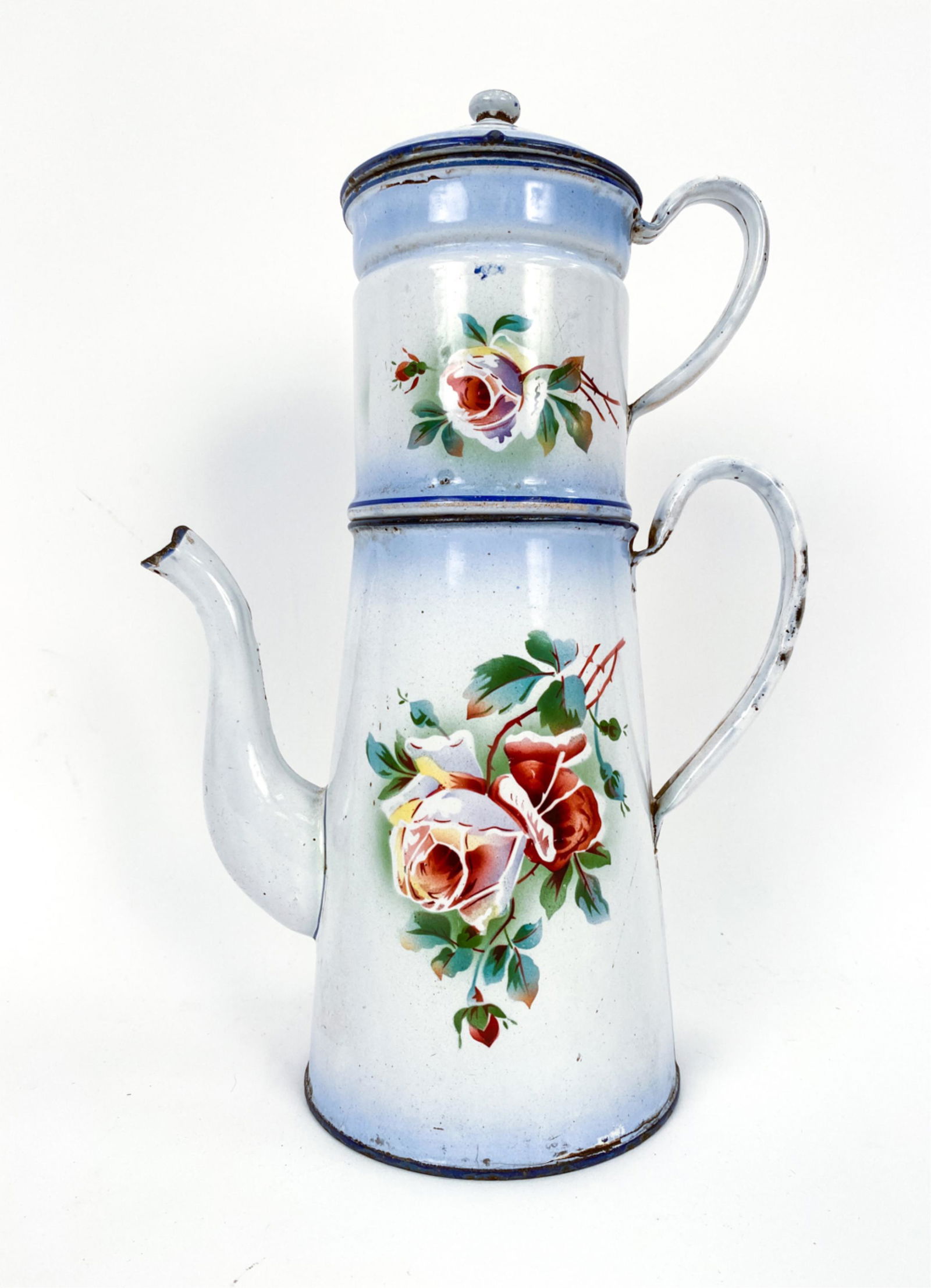 19TH C. ENAMEL FRENCH COFFEE POT (1 of 9)