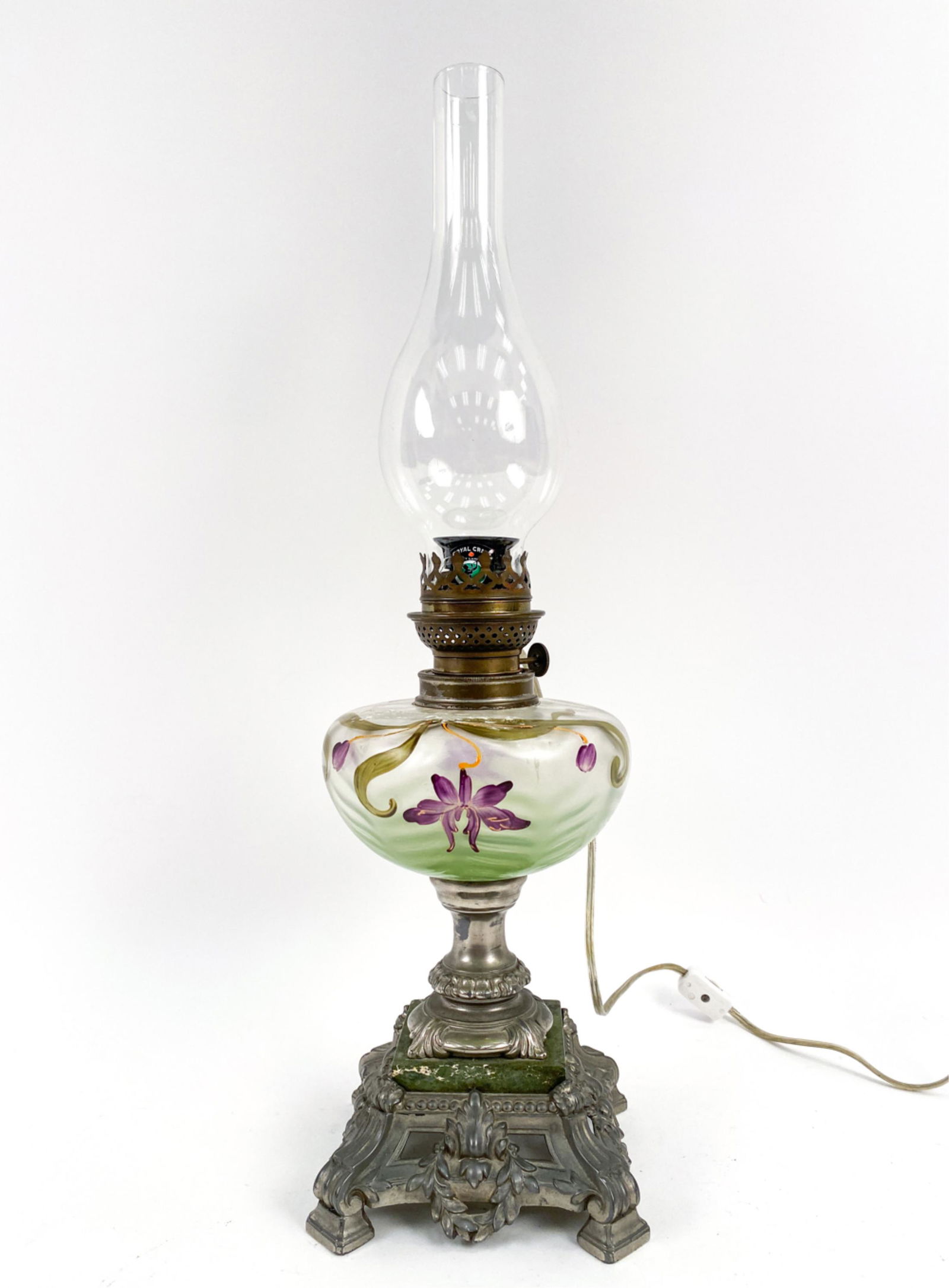 FRENCH ANTIQUE VINTAGE ART NOUVEAU LAMP (1 of 10)