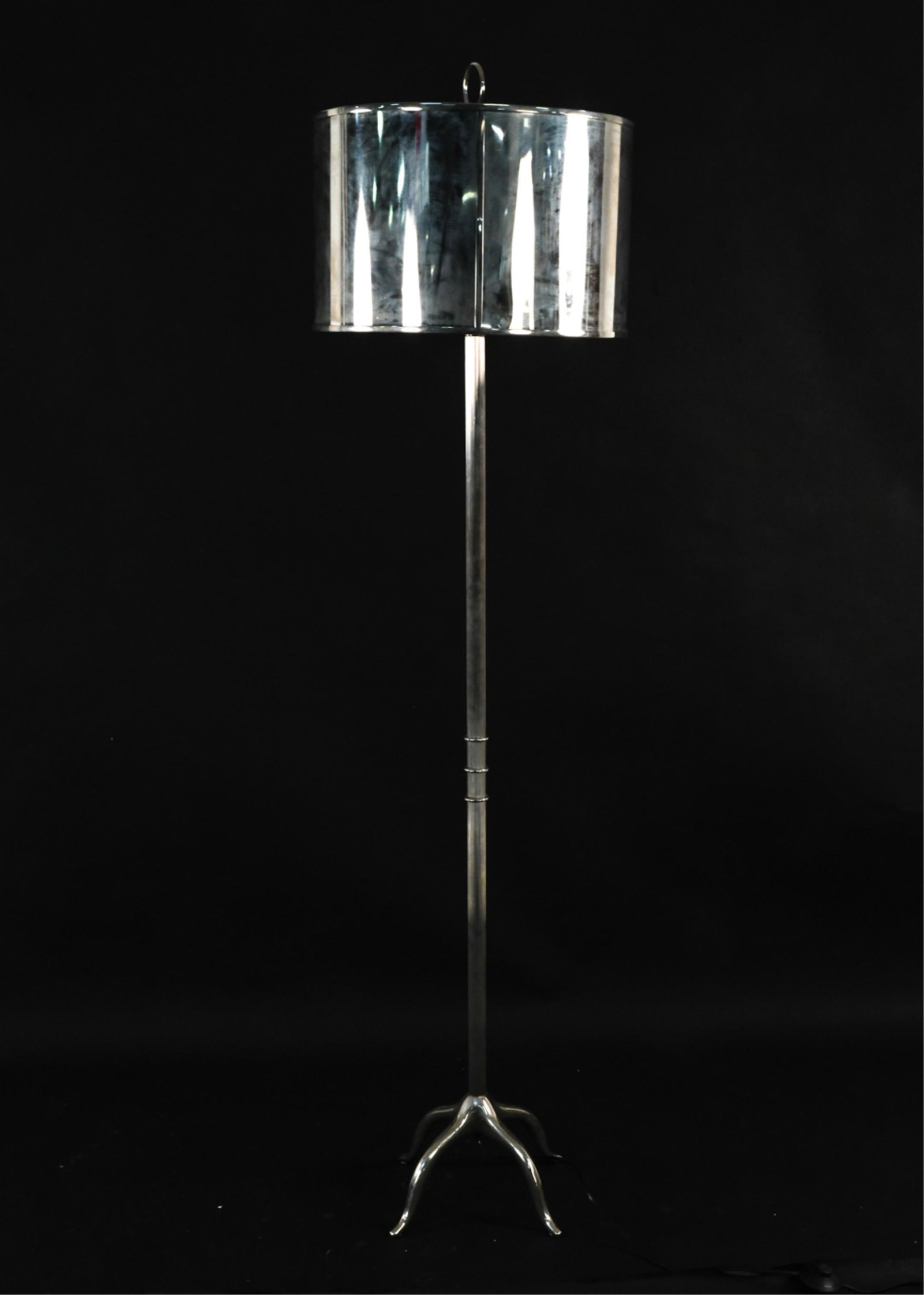 ITALIAN MODERN NEOCLASSICAL NICKEL FLOOR LAMP (1 of 9)