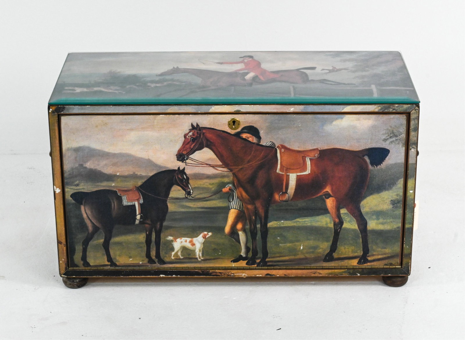 20TH C. BLANKET CHEST WITH HUNTING SCENE (1 of 14)