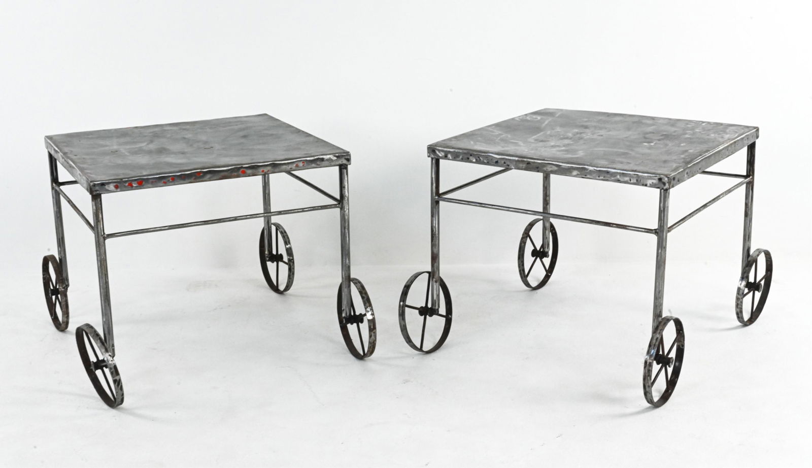 INDUSTRIAL BRUSHED ALUMINUM ROLLING SIDE TABLES (1 of 13)