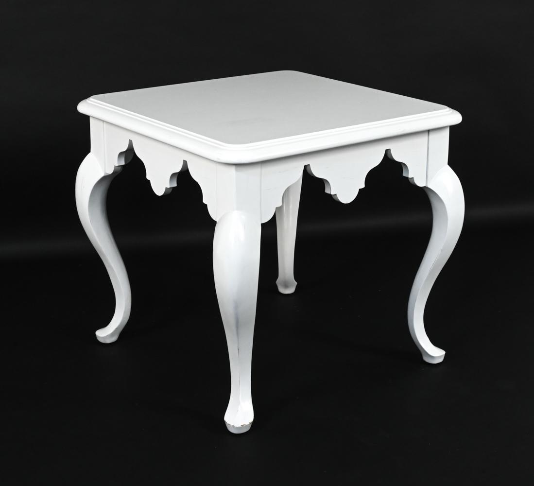 CONTEMPORARY WHITE PAINT-DECORATED END TABLE (1 of 9)