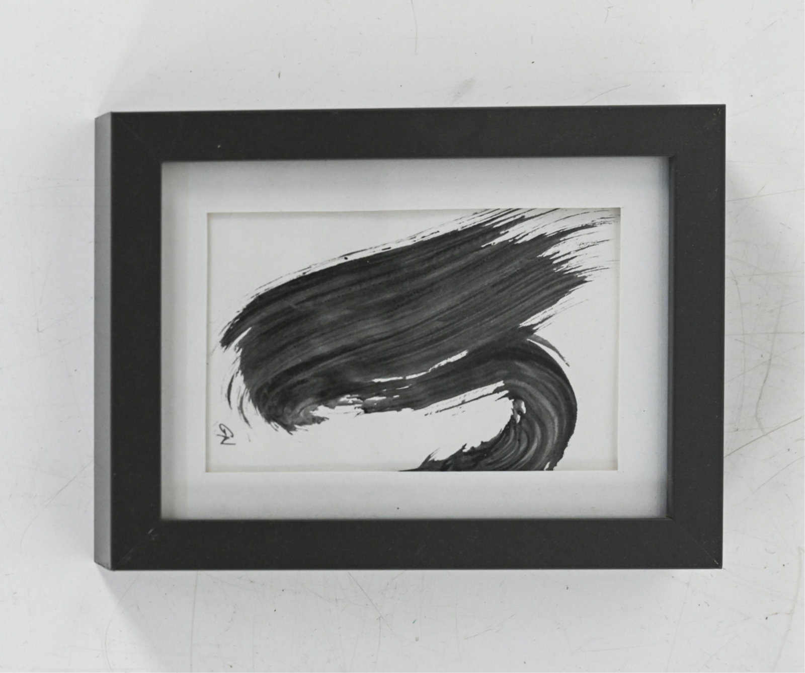 CONTEMPORARY DIMINUTIVE ABSTRACT PAINTING ON PAPER (1 of 3)