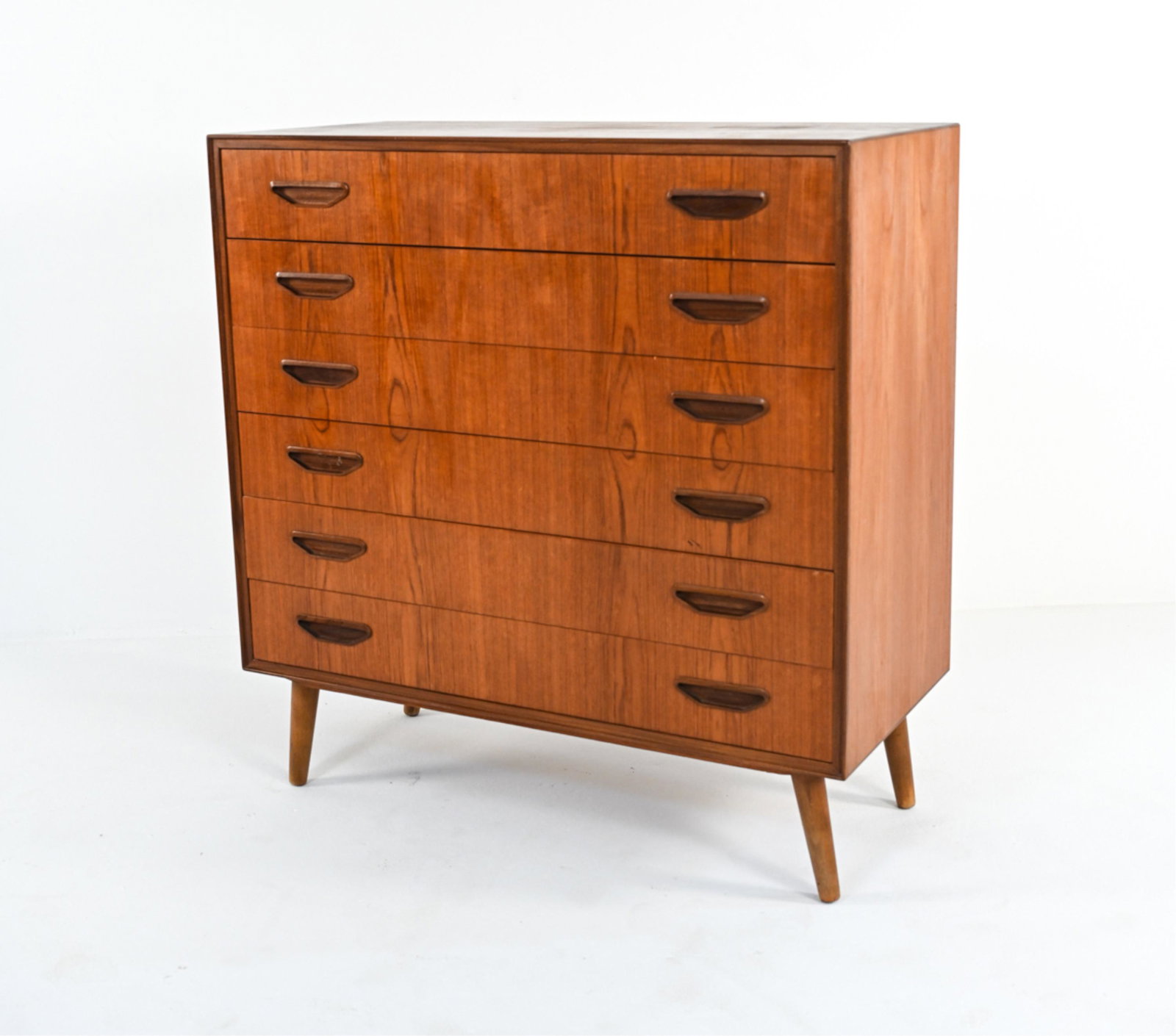 DANISH TEAK TALL CHEST OF DRAWERS, C. 1960'S (1 of 11)