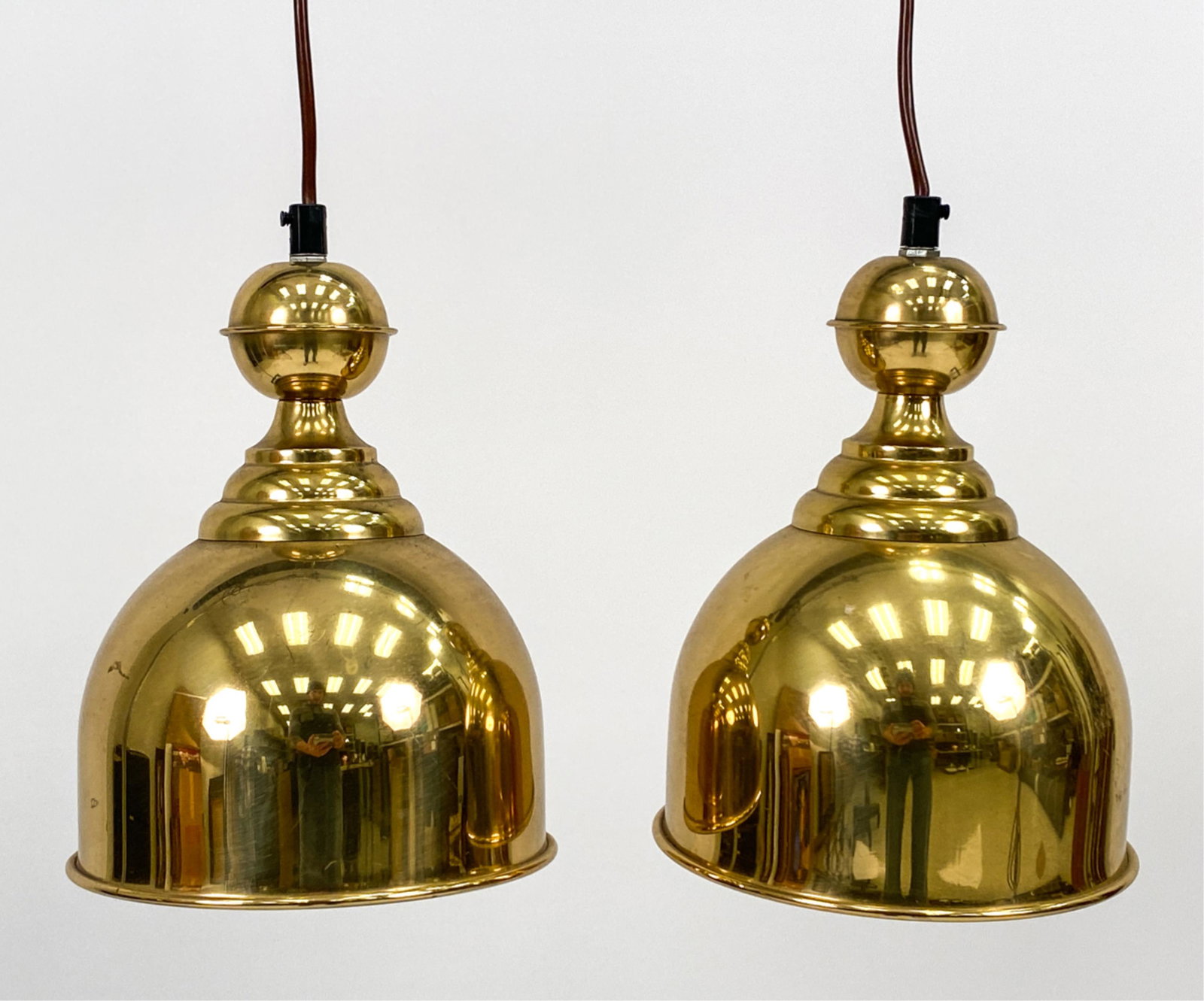 PAIR OF VITRIKA DANISH BELL-FORM PENDANT LIGHTS (1 of 9)