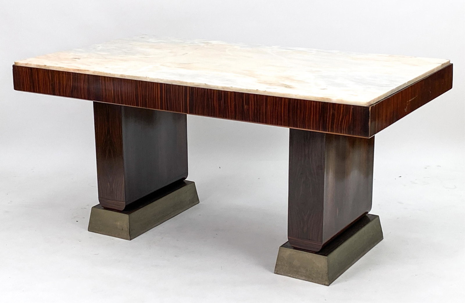 ART DECO MARBLE & ROSEWOOD DINING TABLE (1 of 14)