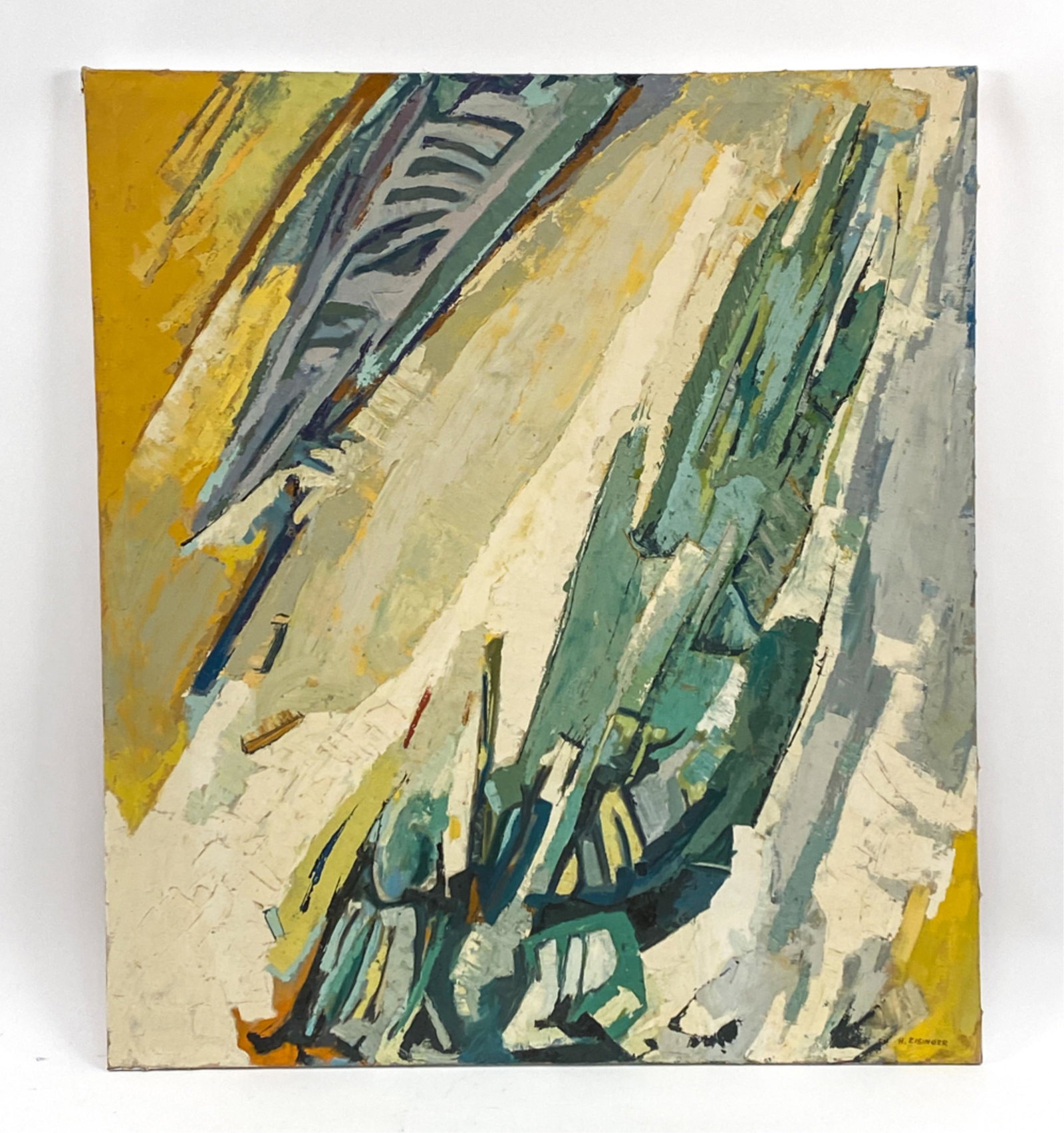 HARRY EISINGER (20TH C.) MID-CENTURY ABSTRACT O/C (1 of 10)