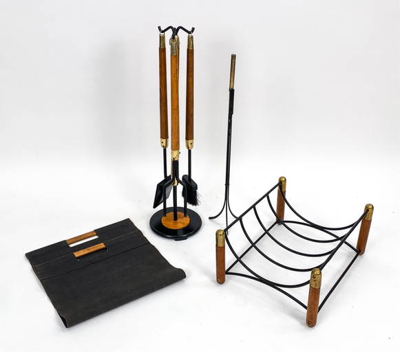 DANISH MODERN FIREPLACE TOOL GROUPING (0365) on Jan 12, 2023
