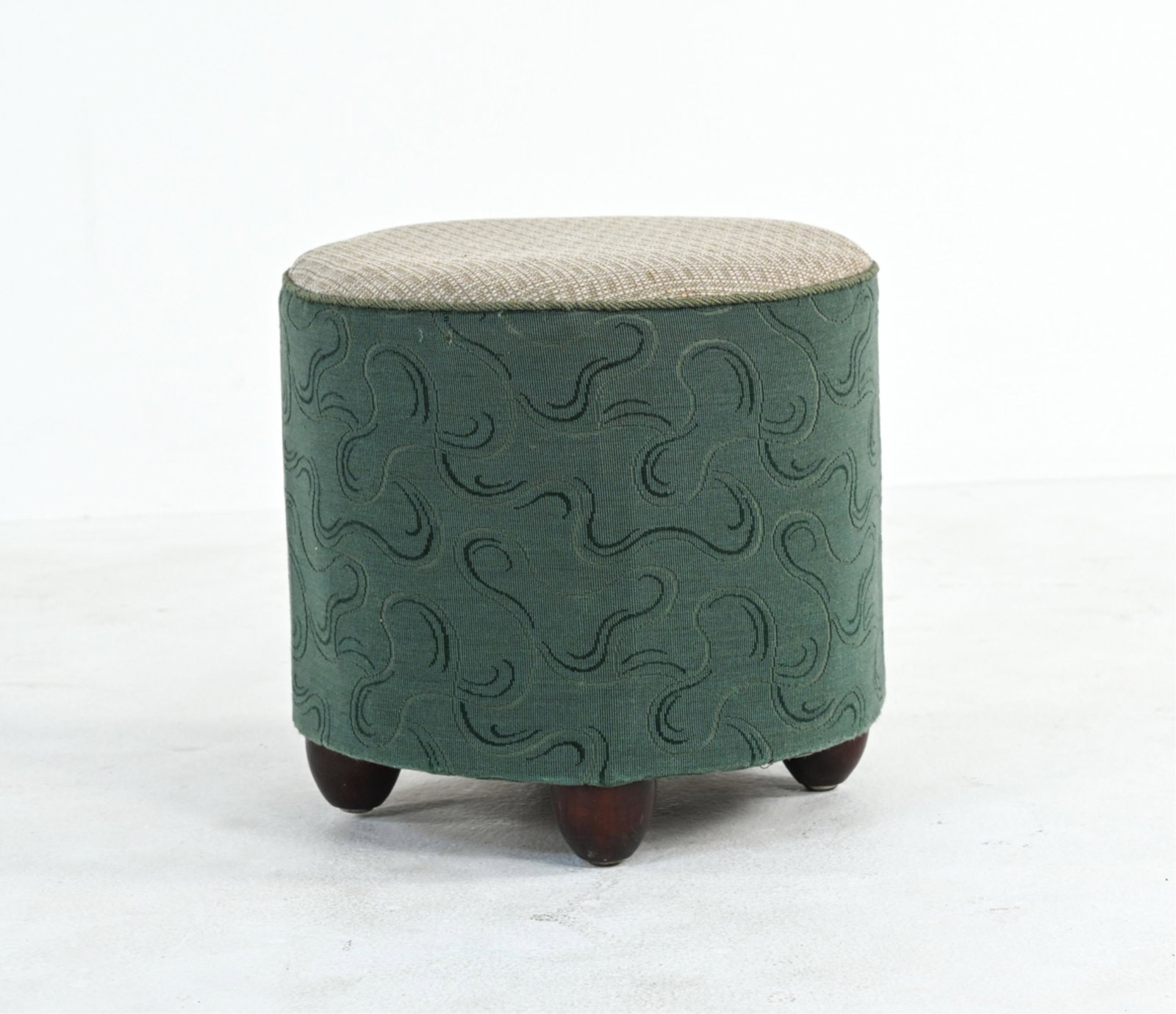 DANISH MODERN FOOTSTOOL OTTOMAN, C. 1940'S (1 of 8)