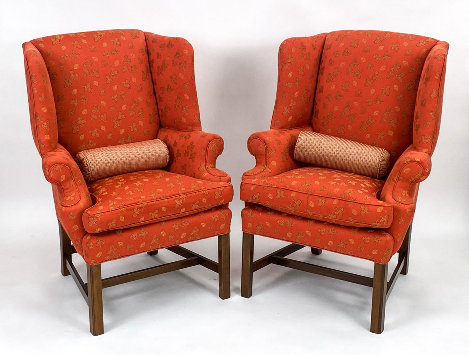 PAIR OF PETITE GEORGIAN-STYLE WINGBACK CHAIRS (1 of 13)