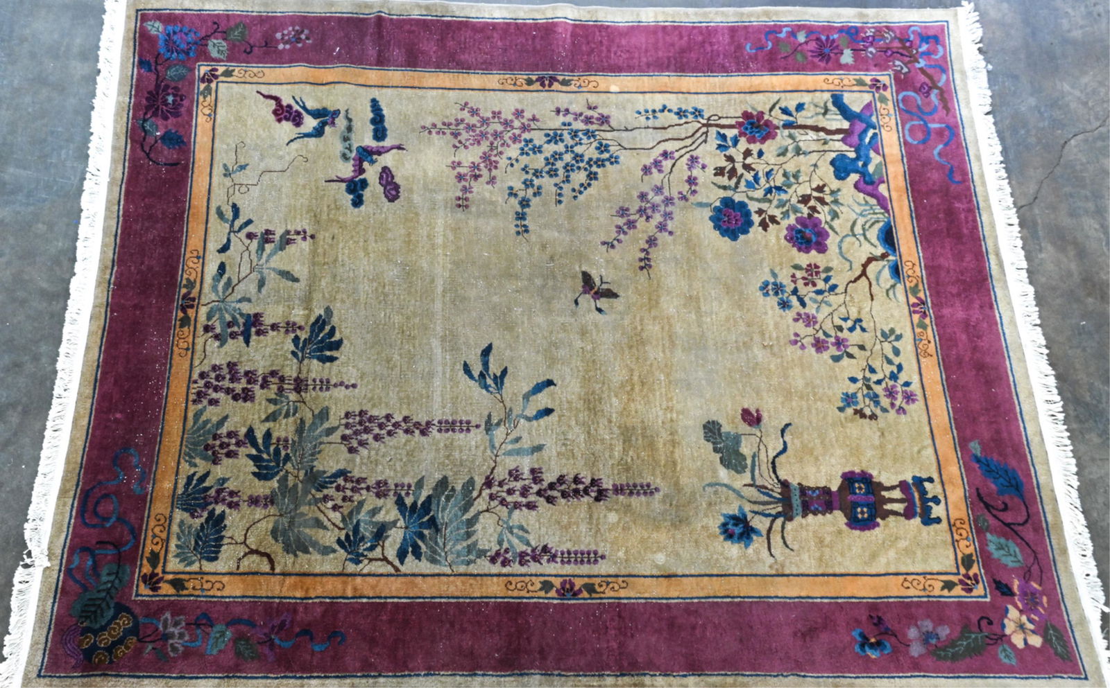 CHINESE ART DECO HAND-KNOTTED AREA RUG (1 of 2)