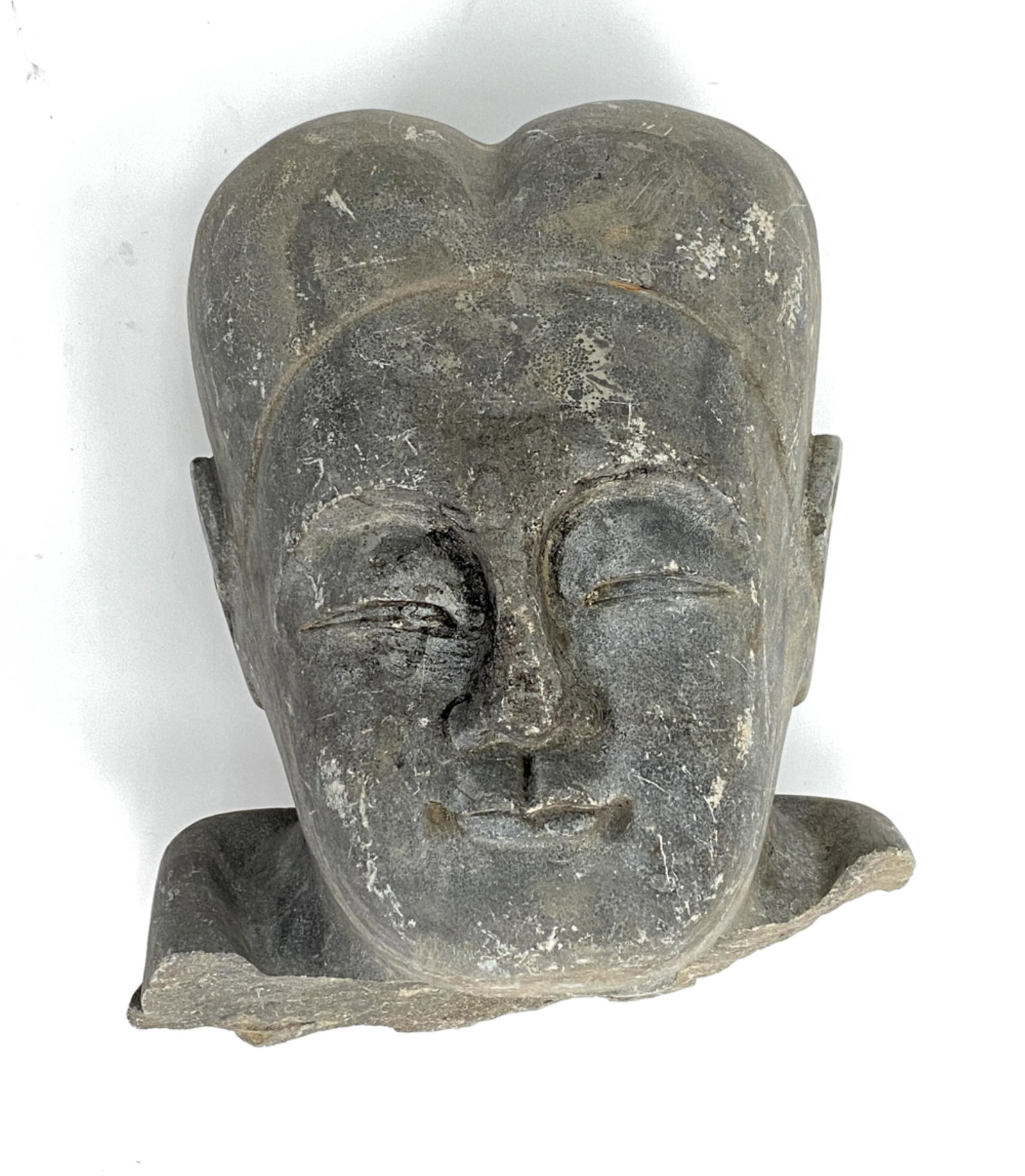 ANTIQUE CARVED CHINESE HEAD (1 of 10)