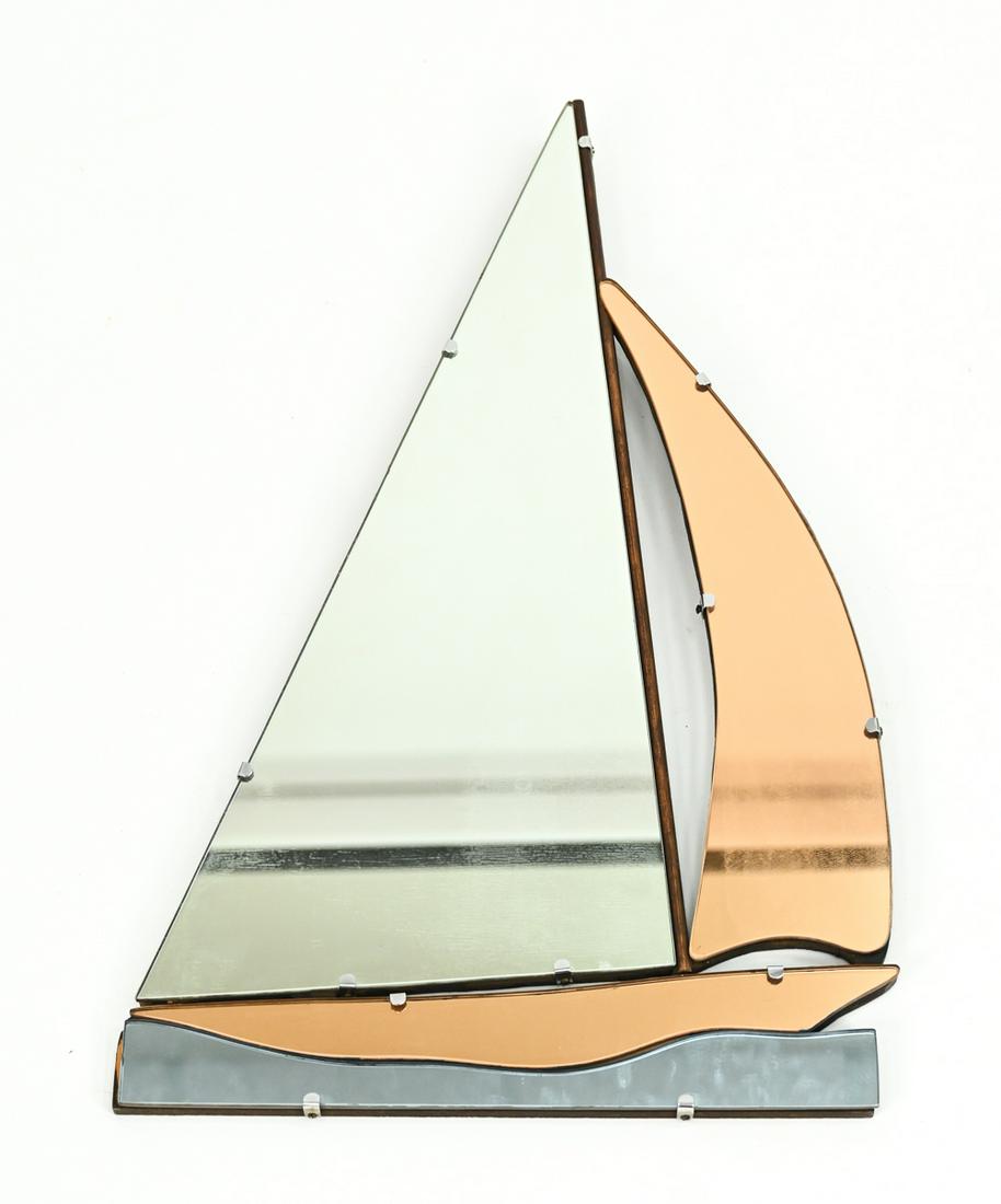 RARE ART DECO SAILBOAT MIRROR (1 of 8)