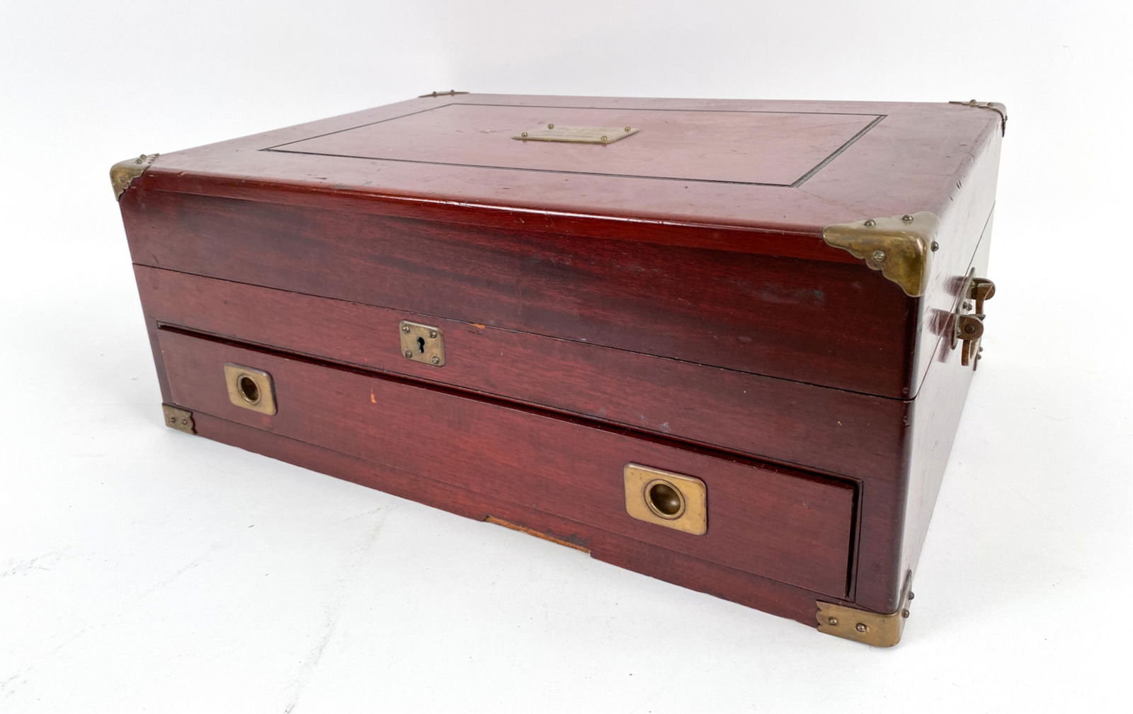 ANTIQUE FITTED MAHOGANY SILVER CHEST (1 of 14)