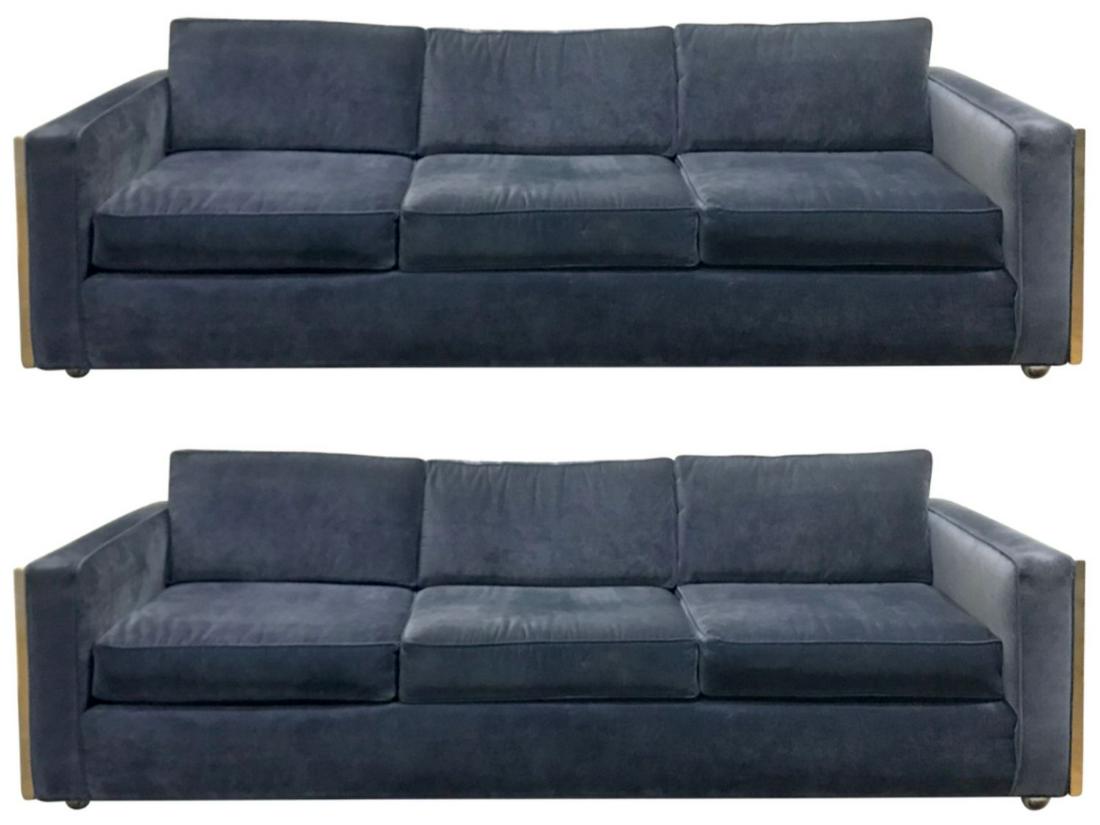 (2) MID-CENTURY BAUGHMAN STYLE GREEK KEY SOFAS (1 of 8)