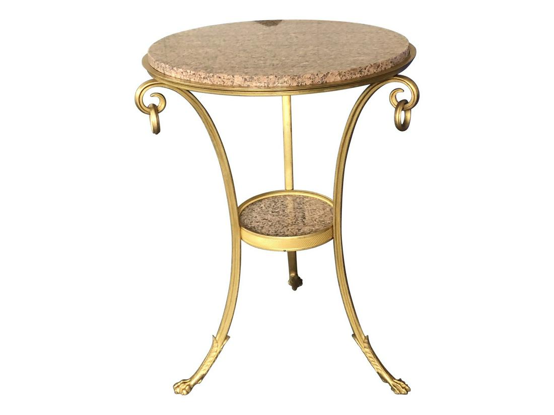 MAISON JANSEN STYLE BRASS GUERIDON SIDE TABLE (1 of 6)