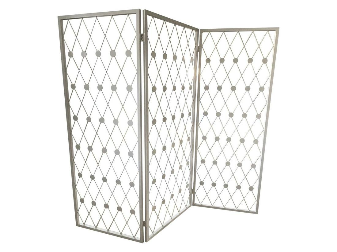 MODERN STEEL 3-PANEL FOLDING ROOM DIVIDER (1 of 9)