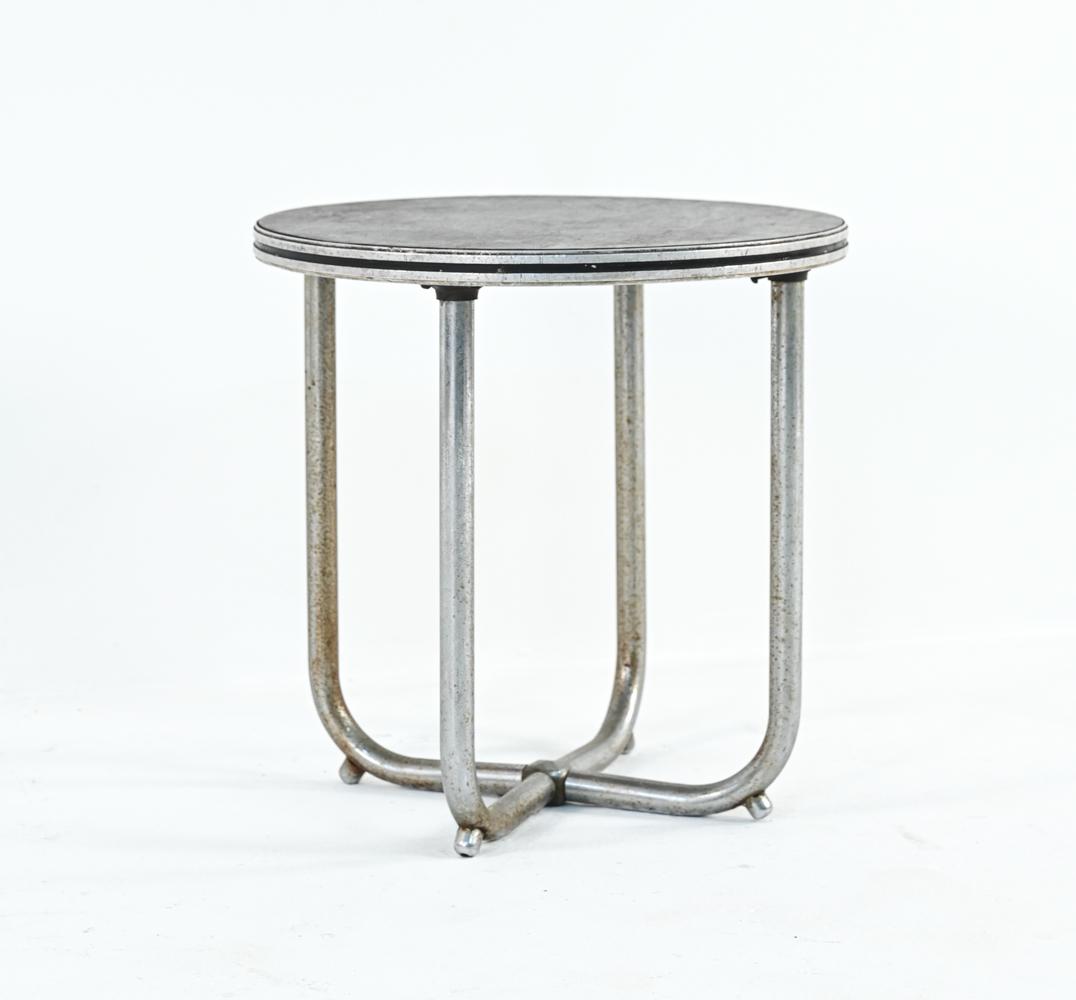 ROYAL METAL STREAMLINE ART DECO SIDE TABLE (1 of 9)