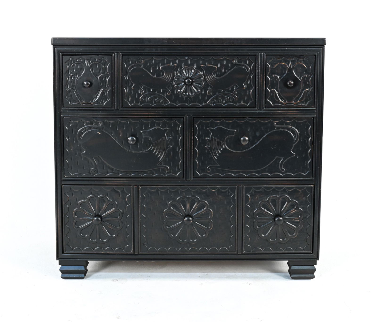 HICKORY CHAIR CARVED CHEST OF DRAWERS (1 of 12)