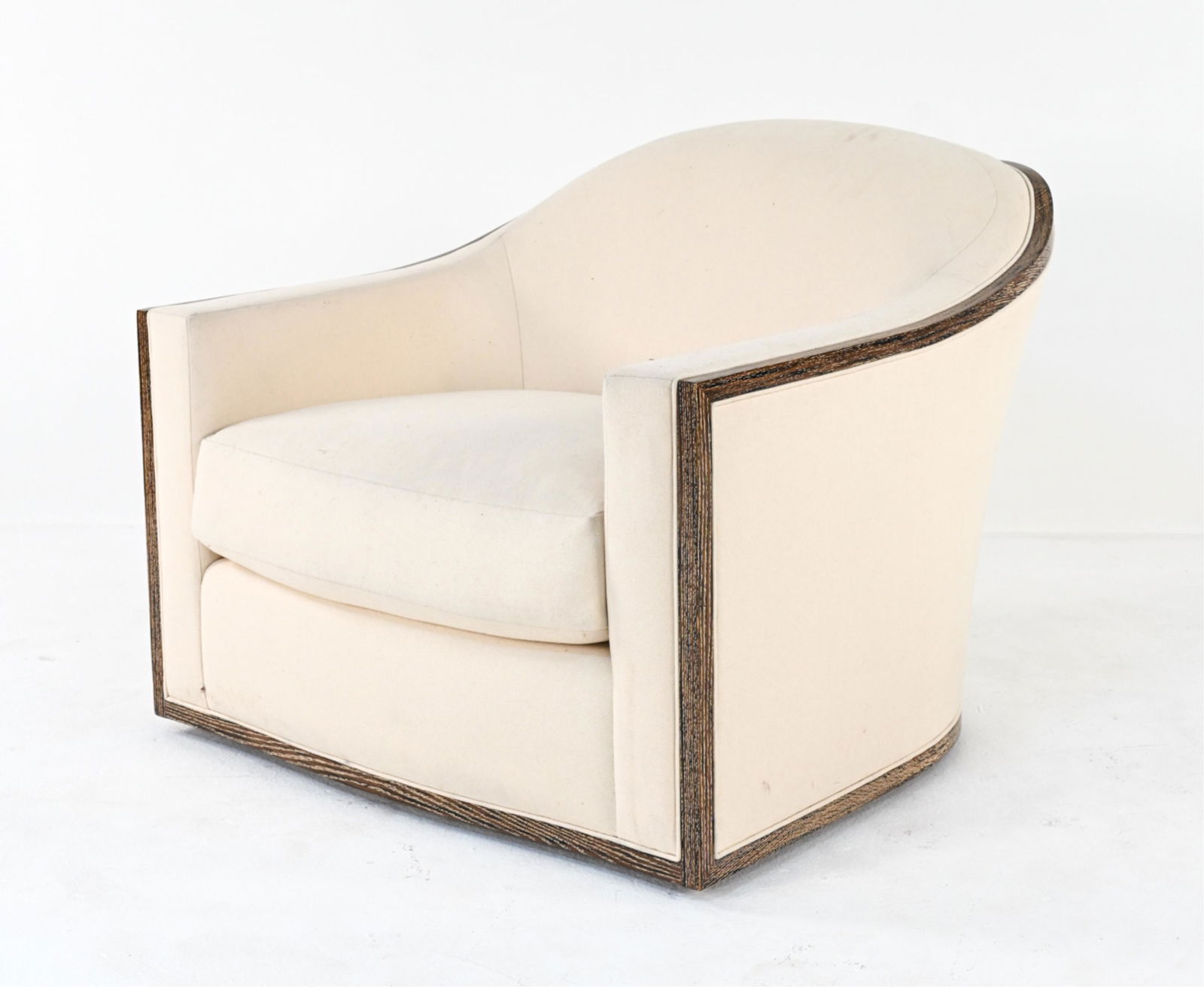 CONTEMPORARY OVERSIZED BARREL-BACK SWIVEL CHAIR (1 of 8)