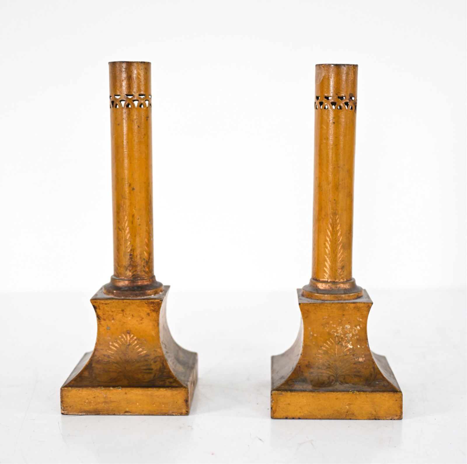 PAIR OF EARLY 20TH C. FRENCH TOLE CANDLESTICKS (1 of 11)