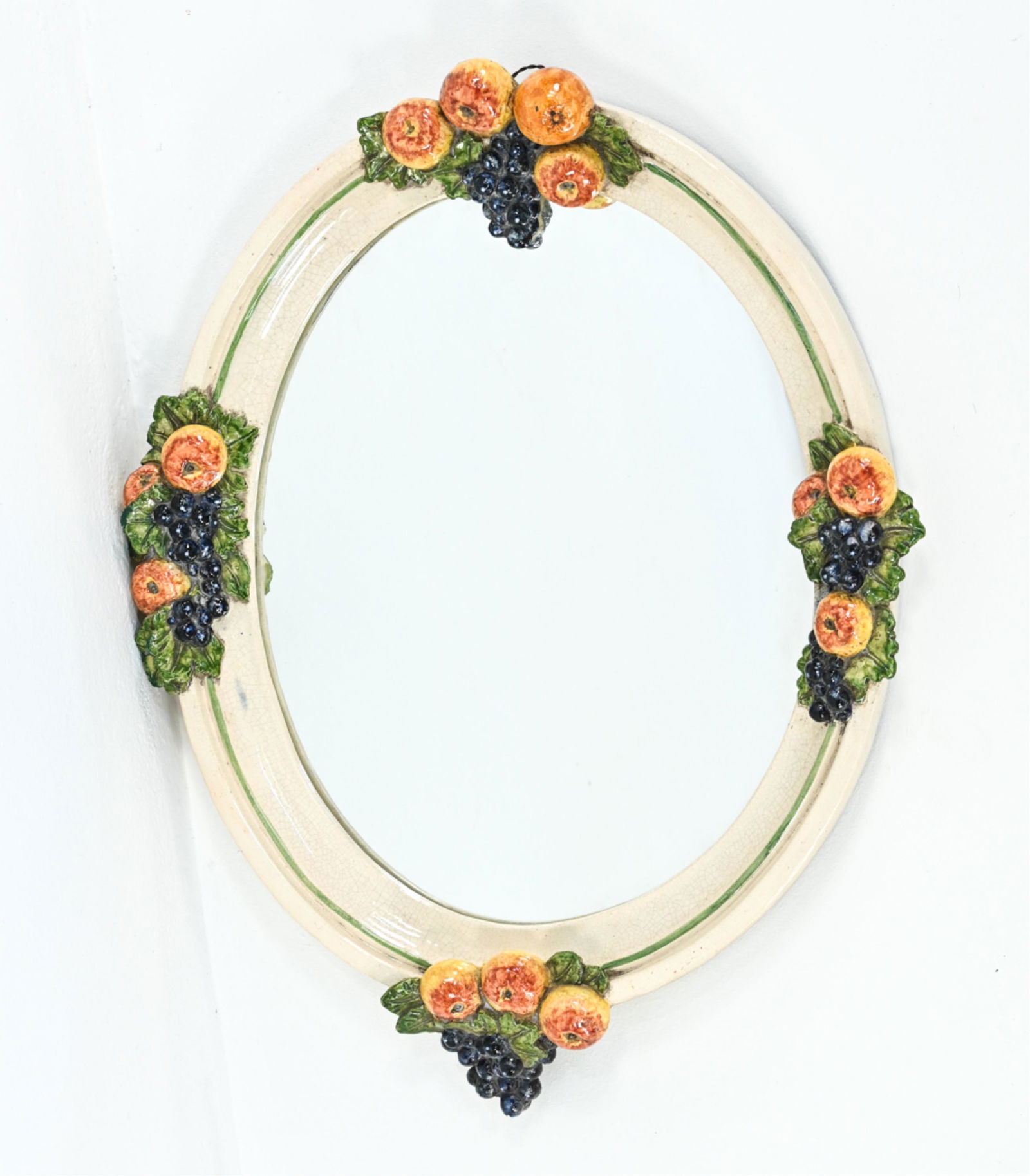 EARLY 20TH C. ITALIAN MAJOLICA FRAME MIRROR (1 of 7)