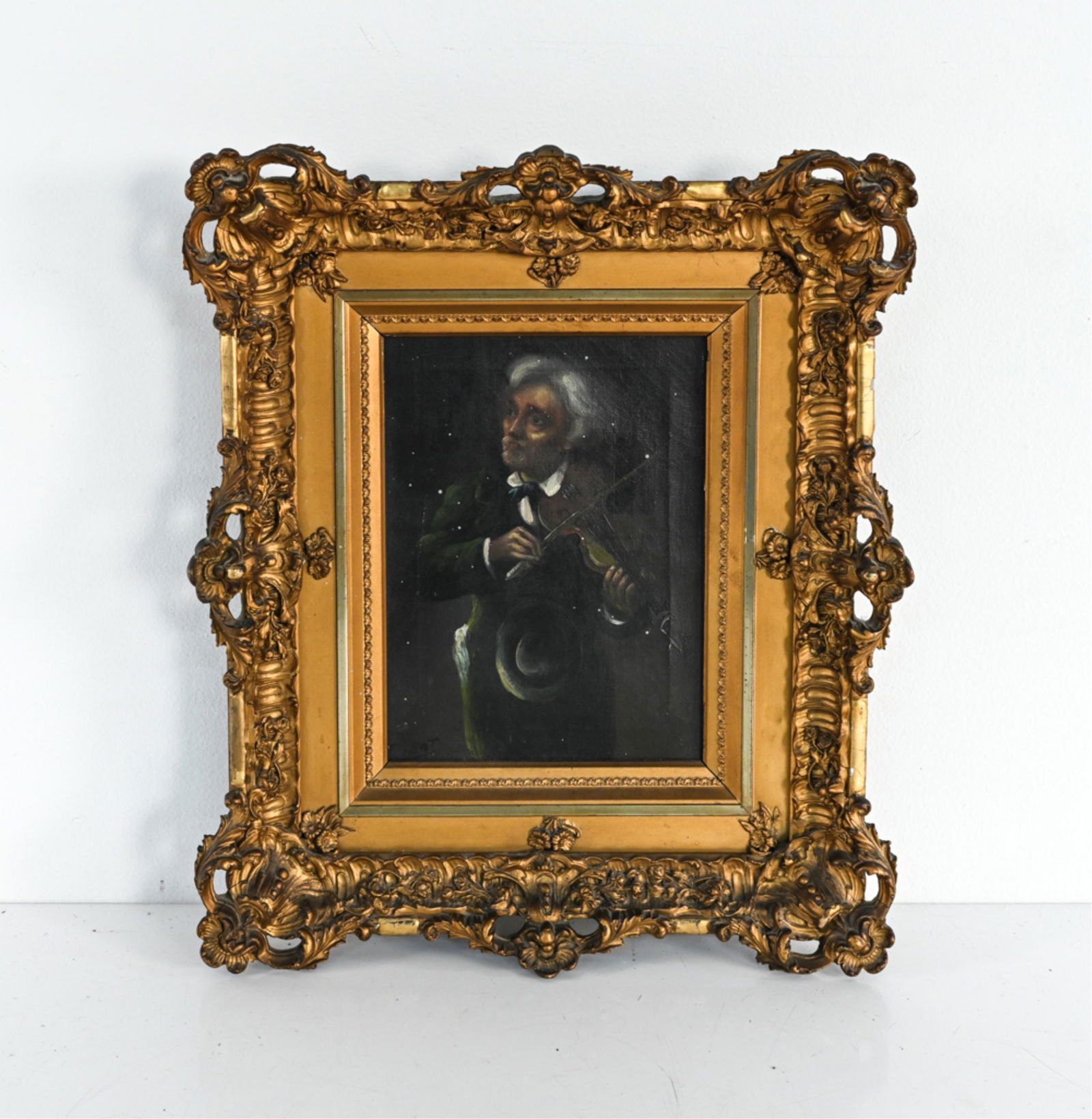 O/C MAN WITH VIOLIN, SIGNED PIROT (1 of 11)