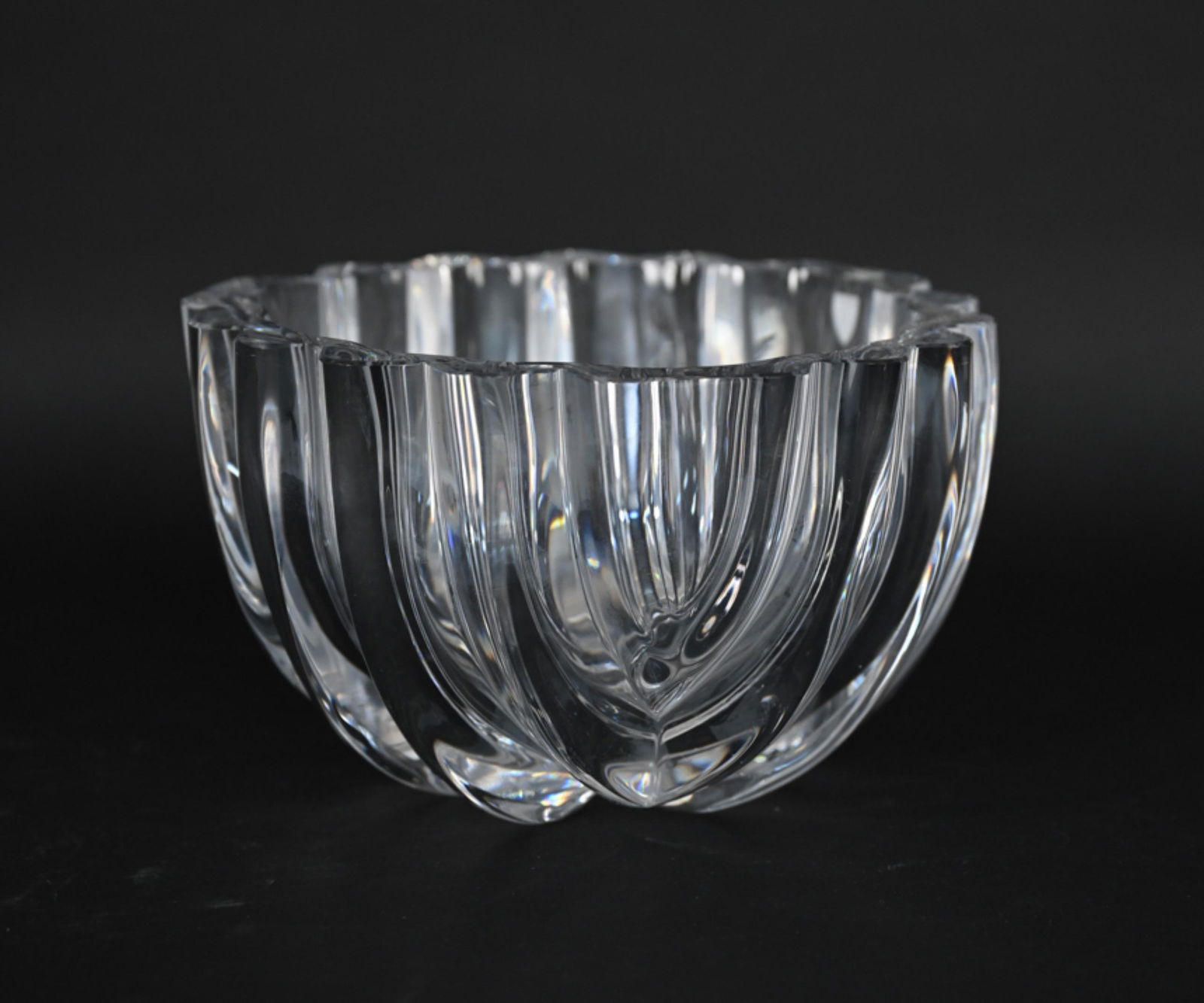 LARS HELLSTEN FOR ORREFORS CRYSTAL CONSOLE BOWL (1 of 10)