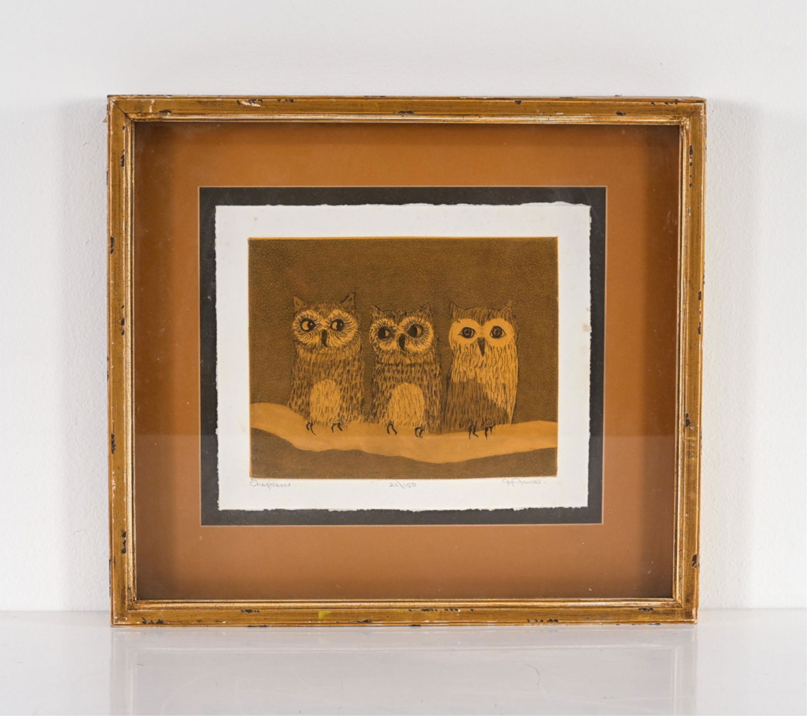JOY JERVISS (B. 1941) LTD. ED. ETCHING, OWLS (1 of 11)
