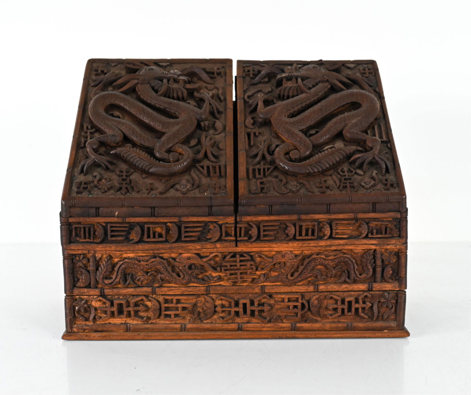 EARLY 20TH C. CHINESE HAND-CARVED LETTER BOX (1 of 11)