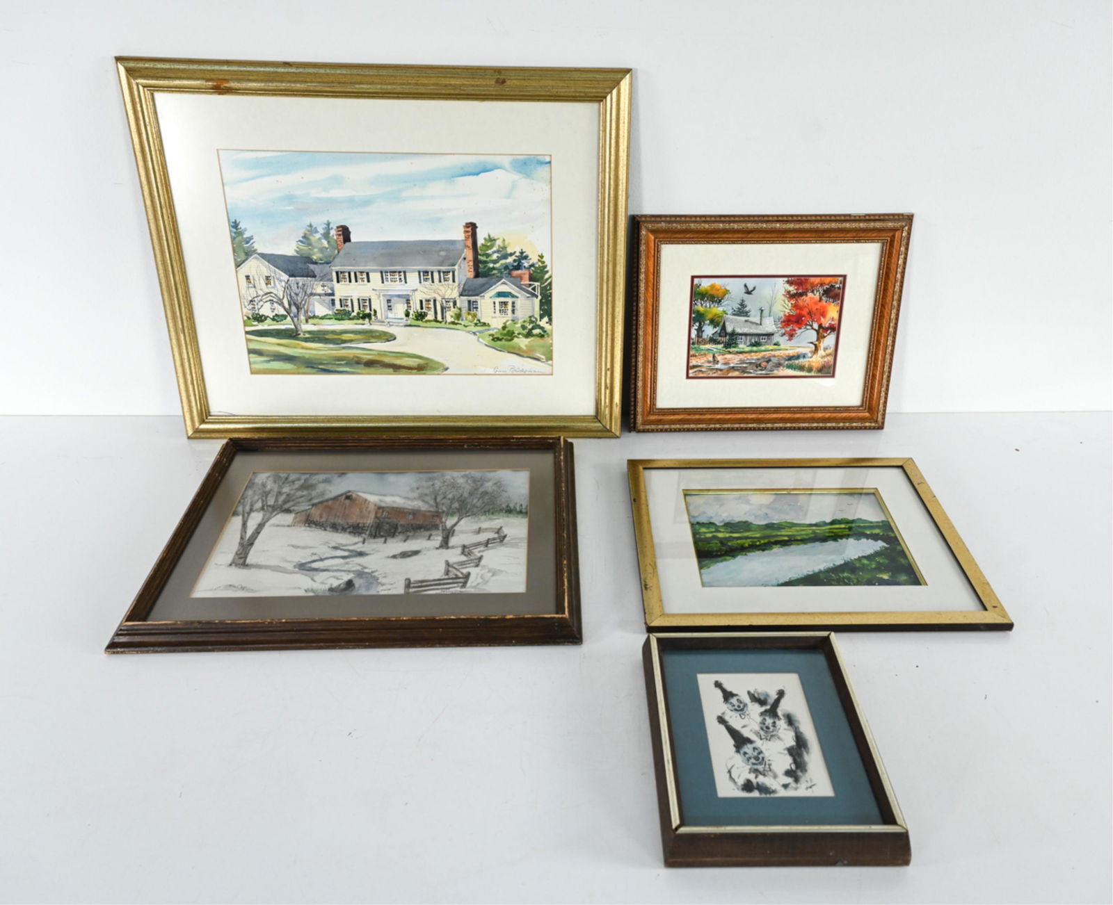 (5) CONTEMPORARY ORIGINAL WATERCOLORS (1 of 17)