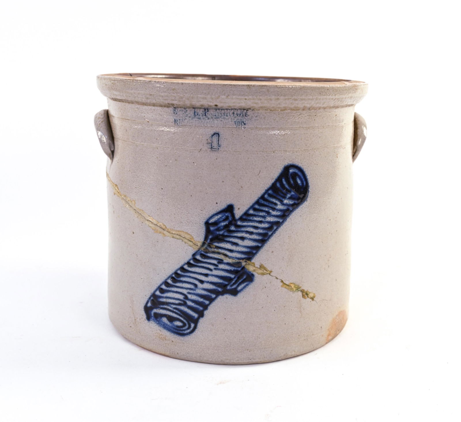 ANTIQUE BENNINGTON STONEWARE 4 GALLON CROCK, AS-IS (1 of 10)