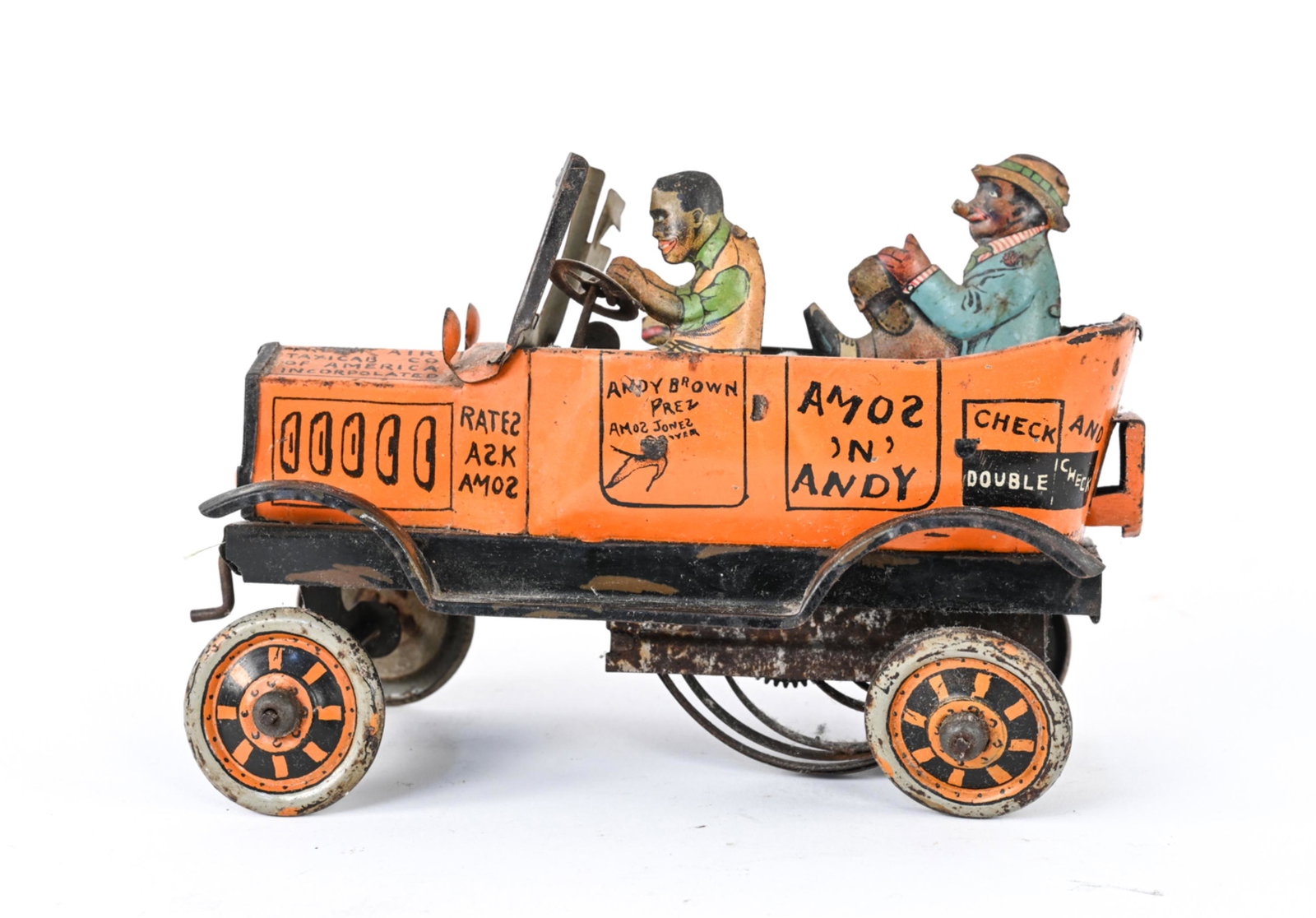 1930'S MARX AMOS 'N' ANDY TIN TAXI WIND-UP TOY (1 of 9)