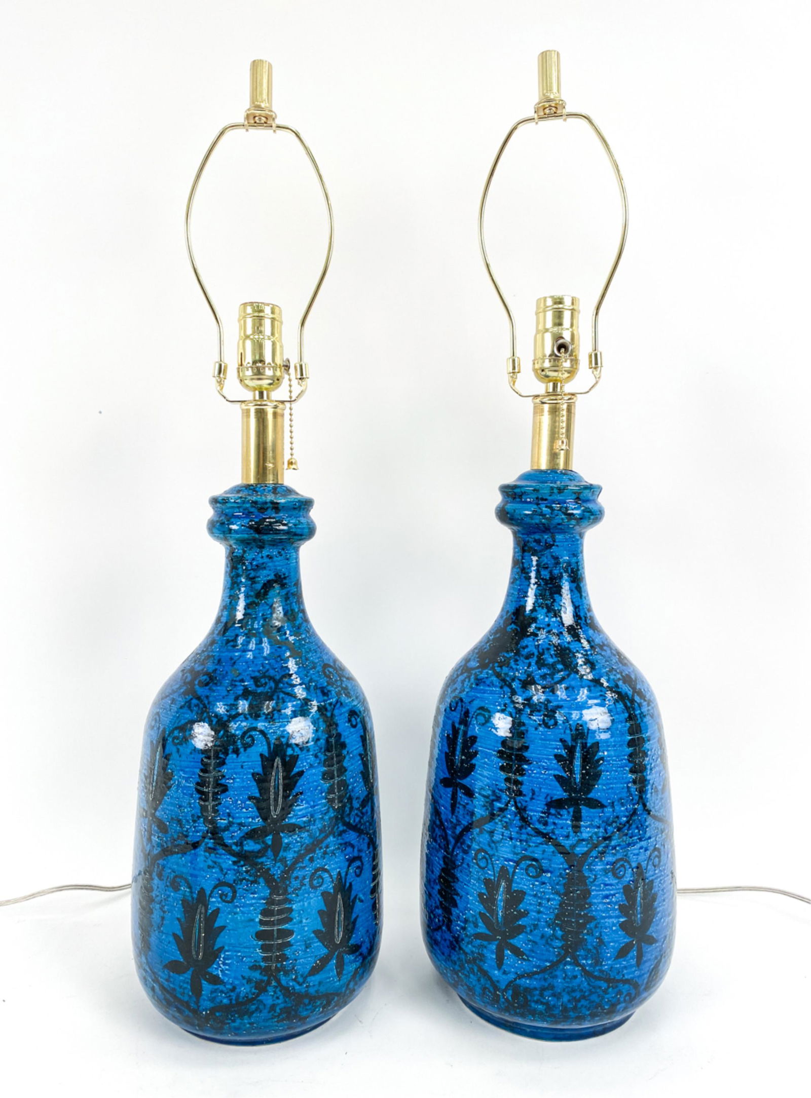 PAIR ATTR. BITOSSI RIMINI BLUE POTTERY LAMPS (1 of 13)