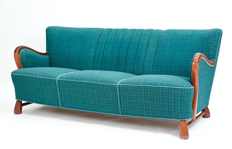 ATTR. OTTO FAERGE DANISH MAHOGANY SOFA, C. 1940S (1 of 15)