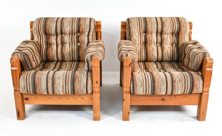 PAIR OF SWEDISH MID-CENTURY PINE LOUNGE CHAIRS (1 of 12)