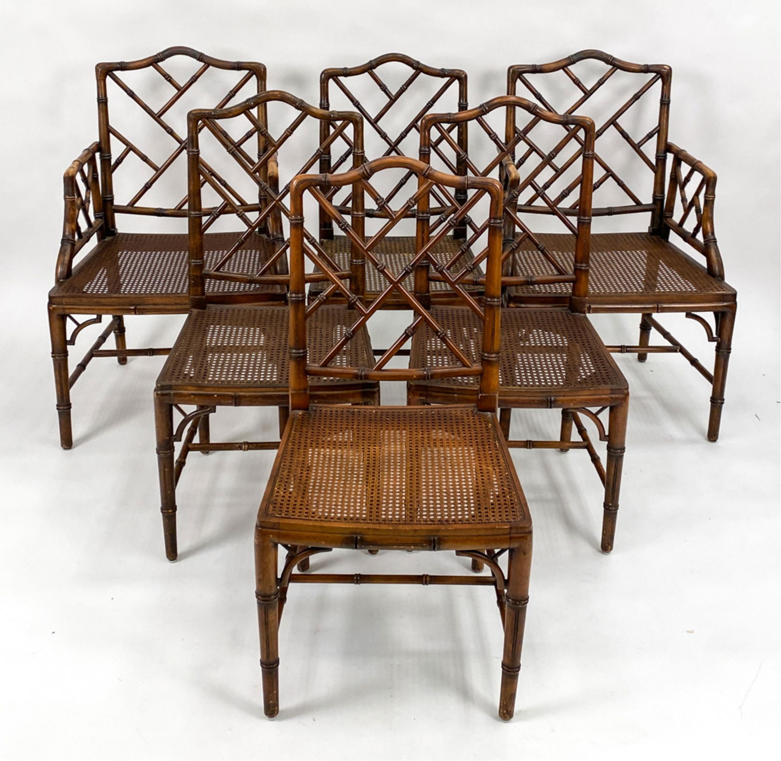(6) CHINESE CHIPPENDALE-STYLE CANED DINING CHAIRS (1 of 20)