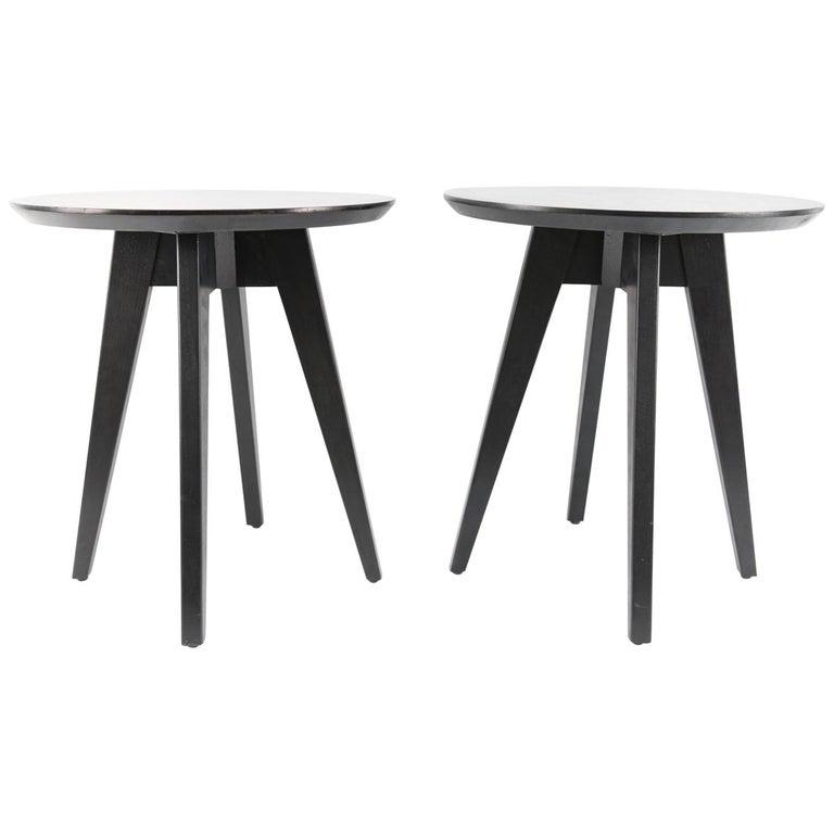 PAIR OF JENS RISOM FOR KNOLL ROUND SIDE TABLES (1 of 1)