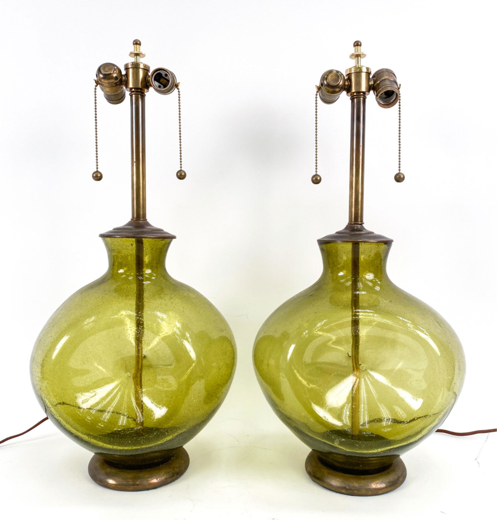 PAIR OF VINTAGE BLENKO ART GLASS TABLE LAMPS (1 of 8)