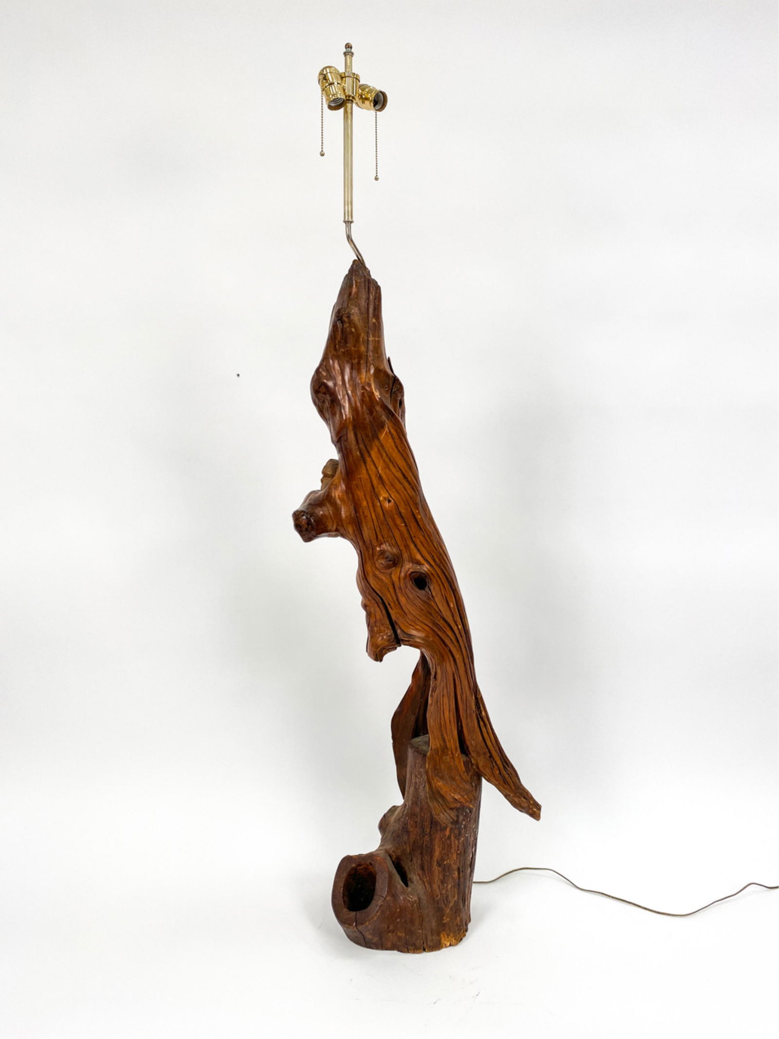 MODERN ORGANIC WOOD & STONE FLOR LAMP (1 of 16)