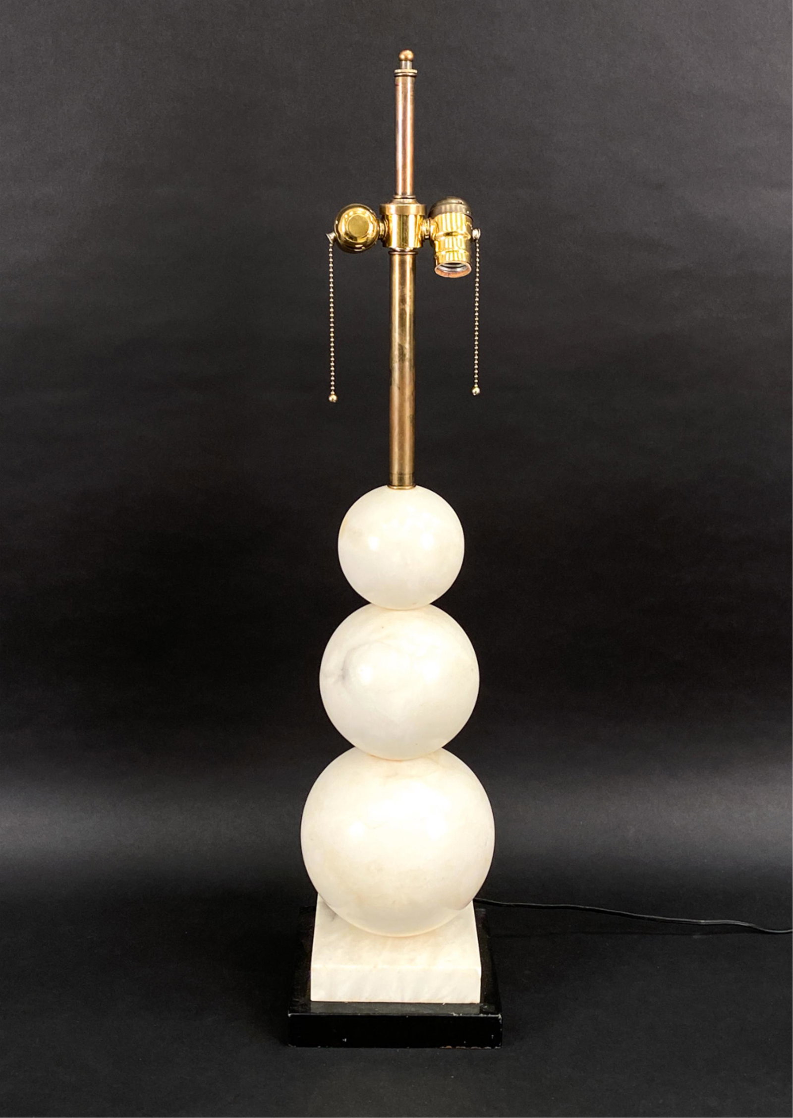ITALIAN MID-CENTURY GRADUATED MARBLE SPHERE LAMP (1 of 9)