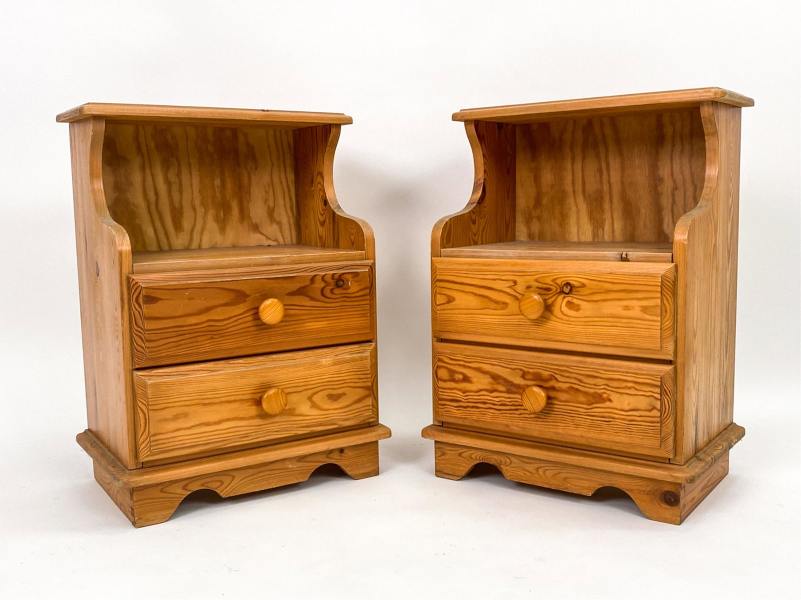 (2) DANISH PINE SIDE TABLES (1 of 14)