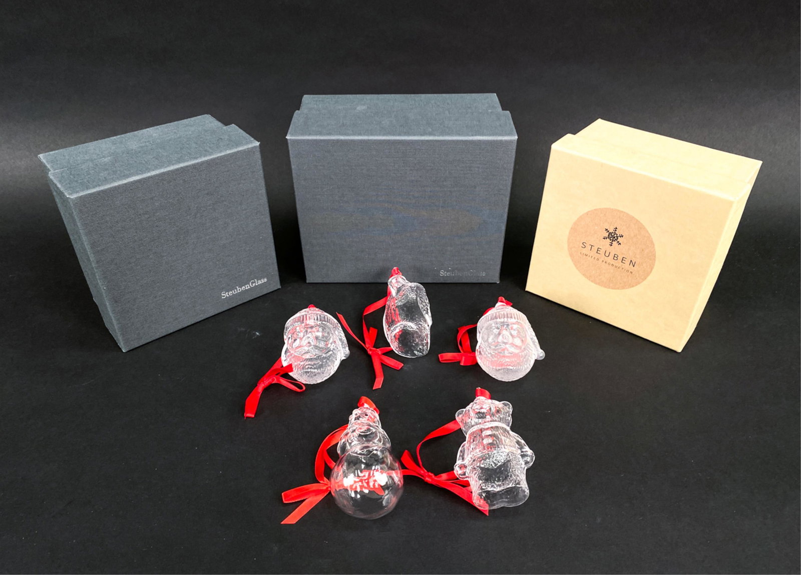 (5) STEUBEN GLASS ORNAMENTS (1 of 7)