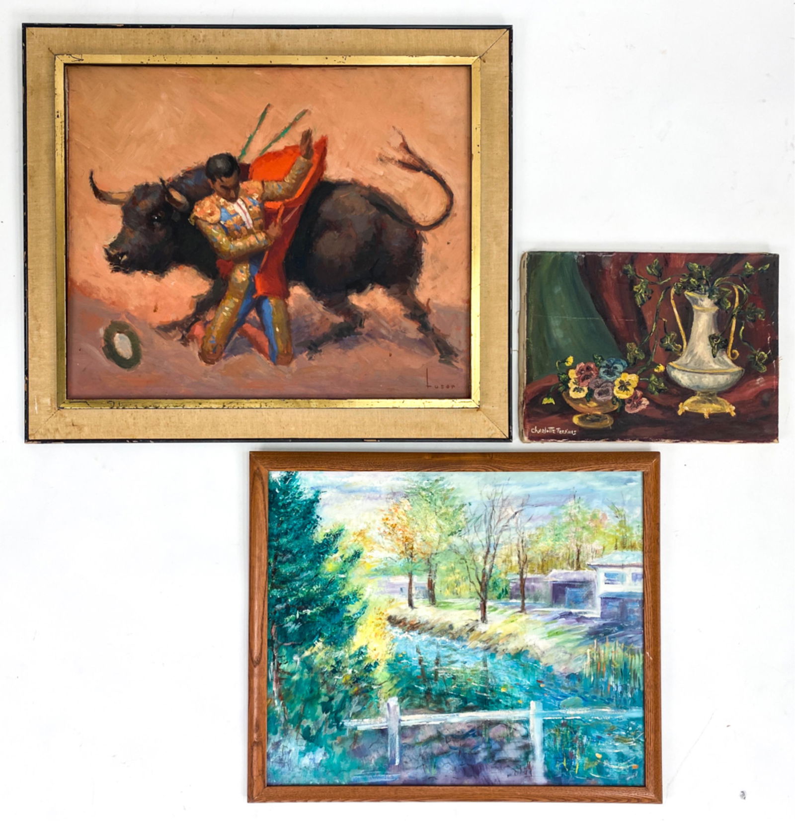 (3) VINTAGE O/C PAINTINGS (1 of 9)