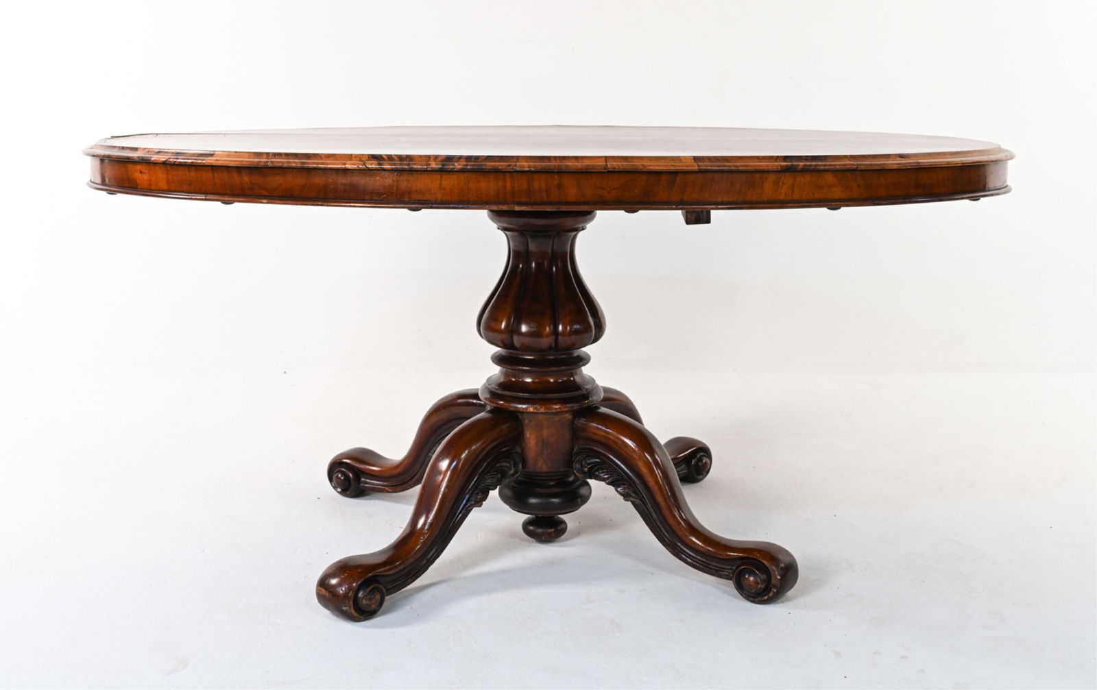 19TH C. BURL WALNUT TILT-TOP DINING TABLE (1 of 17)