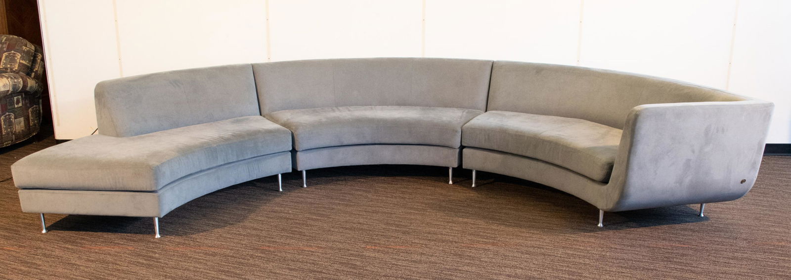 AMERICAN LEATHER MENLO PARK GRAY SUEDE SECTIONAL (1 of 14)