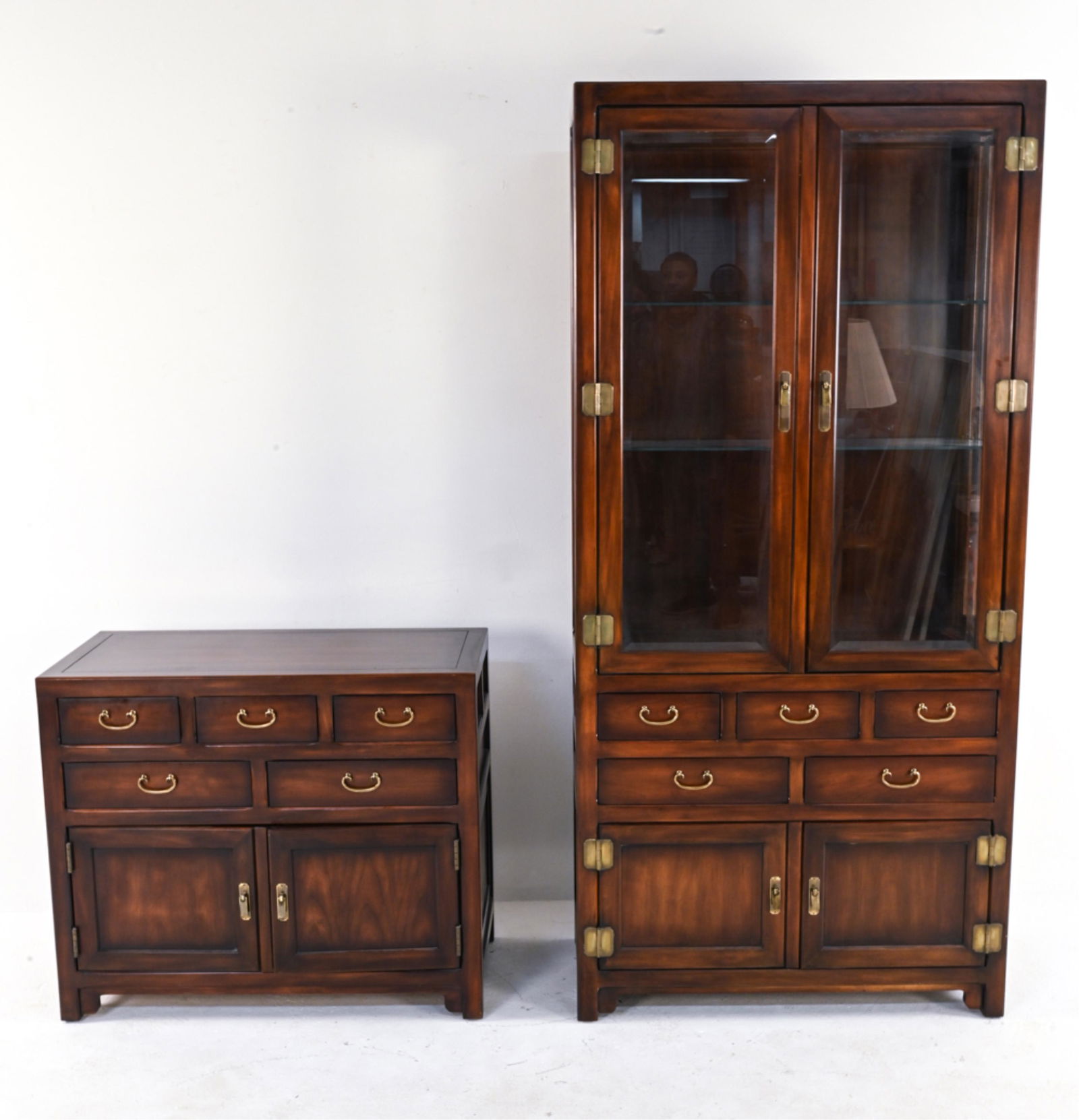 JOHN WIDDICOMB MING-STYLE CHINA CABINET & BUFFET (1 of 11)